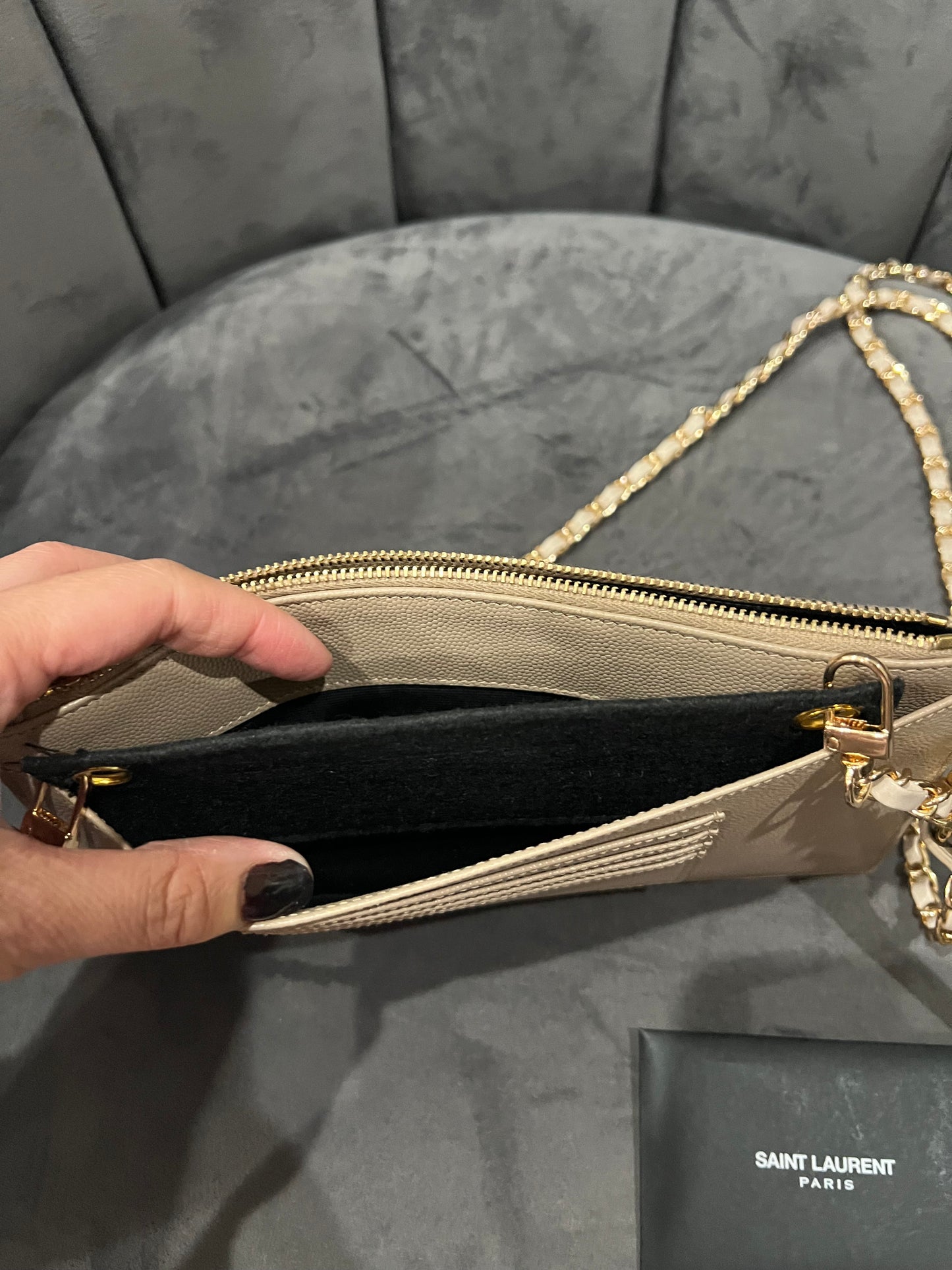 Beige Yves Saint Laurent wristlet / crossbody