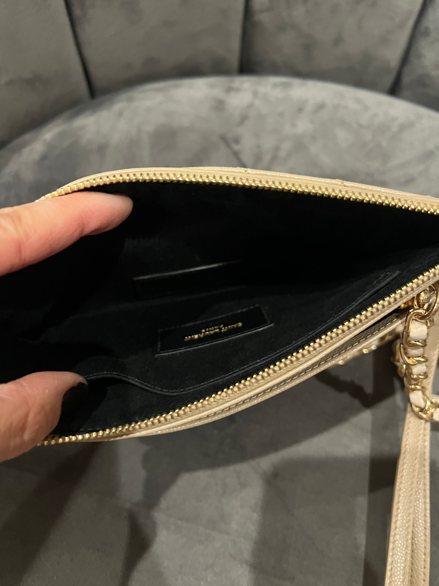 Beige Yves Saint Laurent wristlet / crossbody