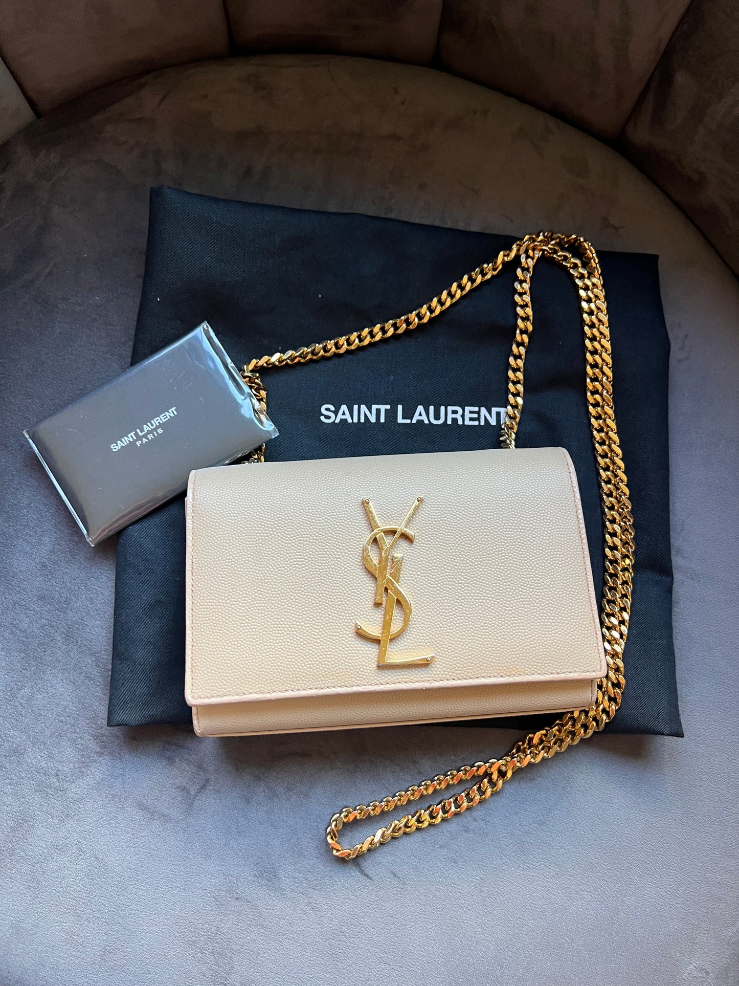 YSL beige Kate bag in small