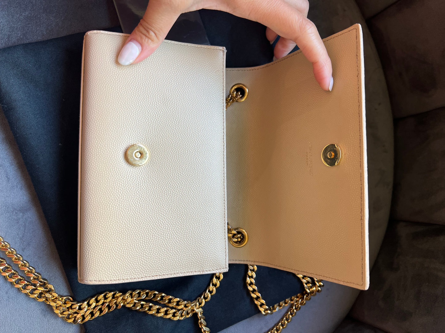 YSL beige Kate bag in small