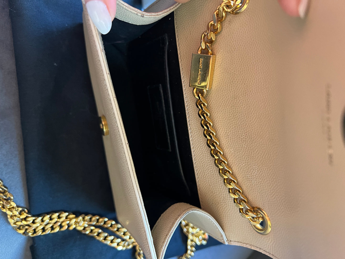 YSL beige Kate bag in small