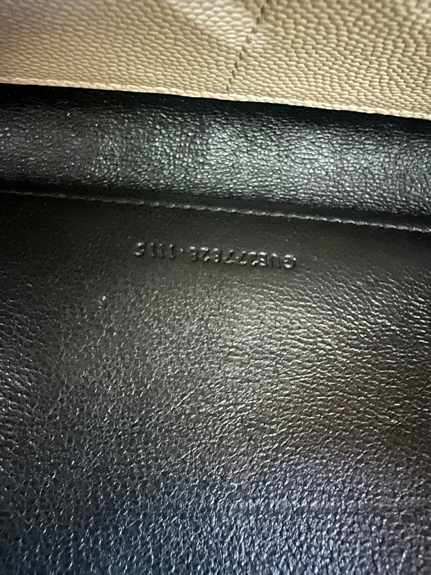 YSL cassandre flap large wallet on chain beige