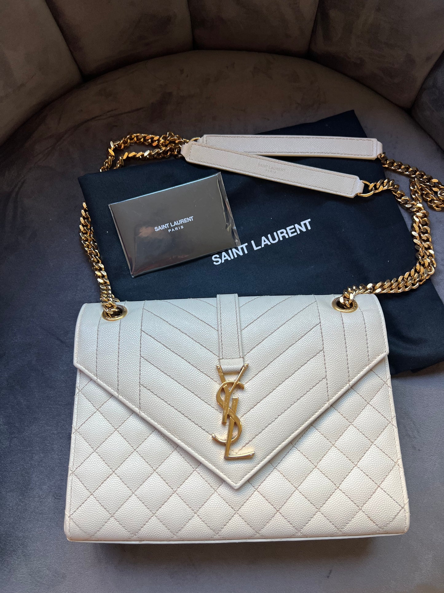 YSL mixed matelasse envelope bag