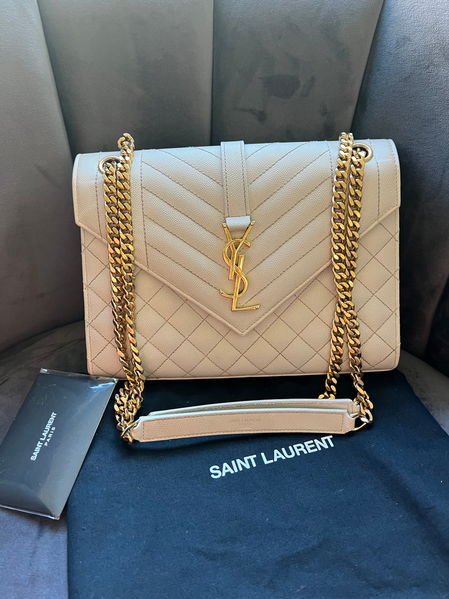 YSL mixed matelasse envelope bag