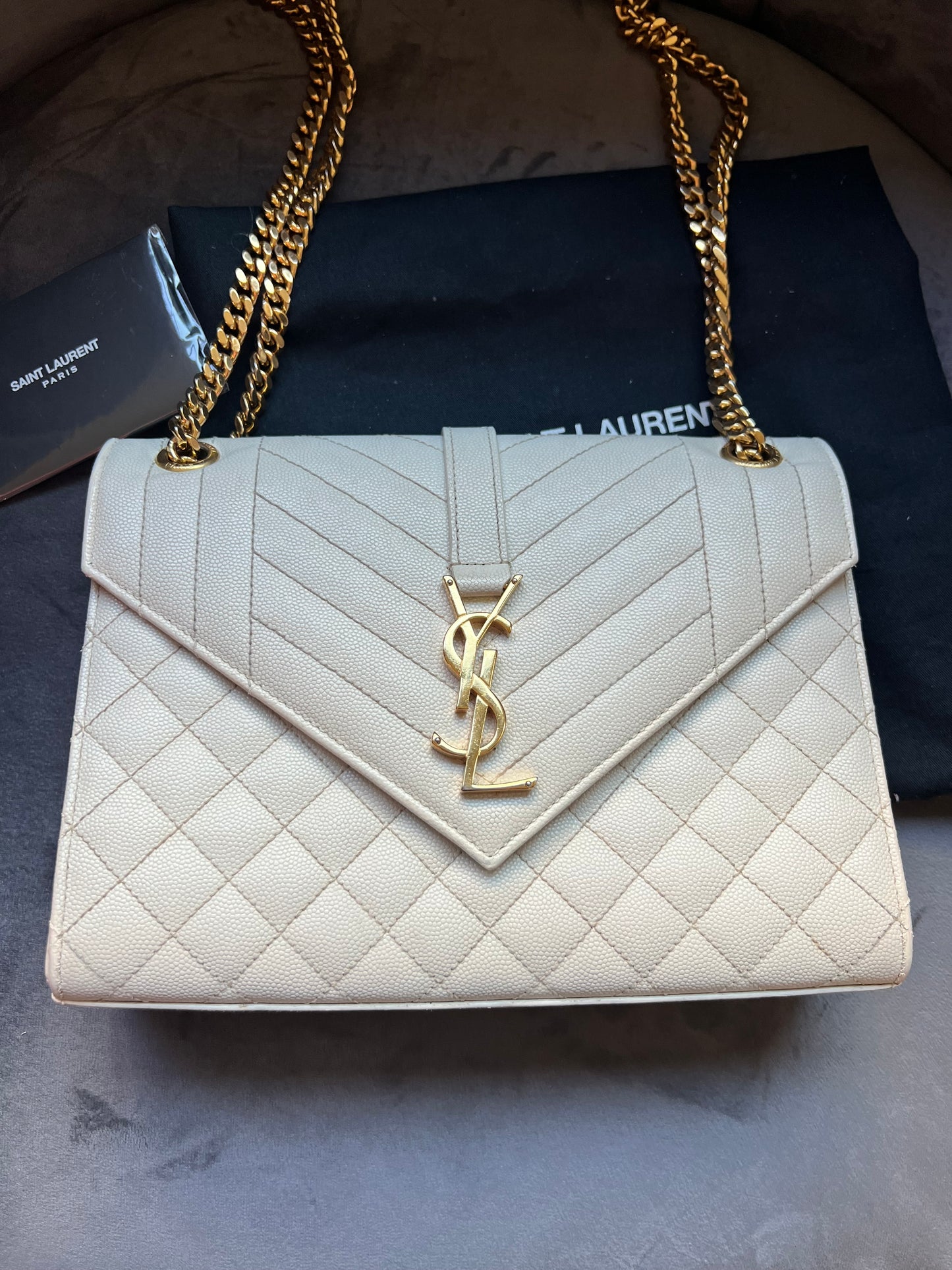 YSL mixed matelasse envelope bag