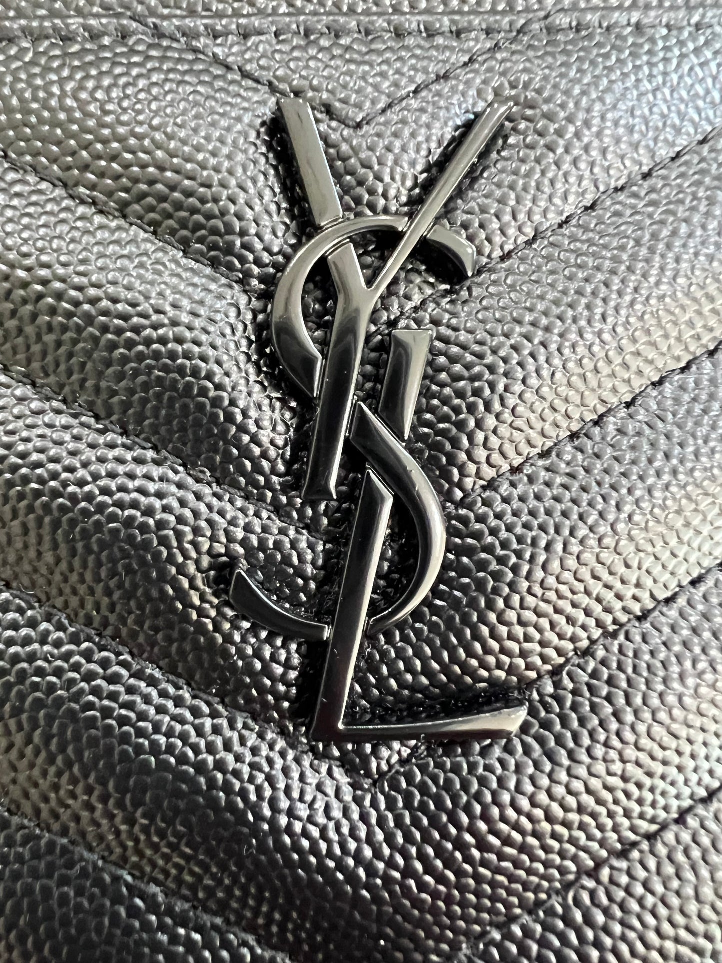 Yves Saint Laurent black monogram clutch crossbody