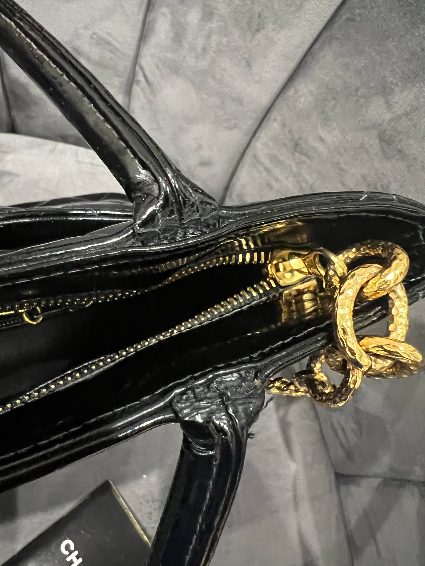 Chanel Medallion Tote Patent Black