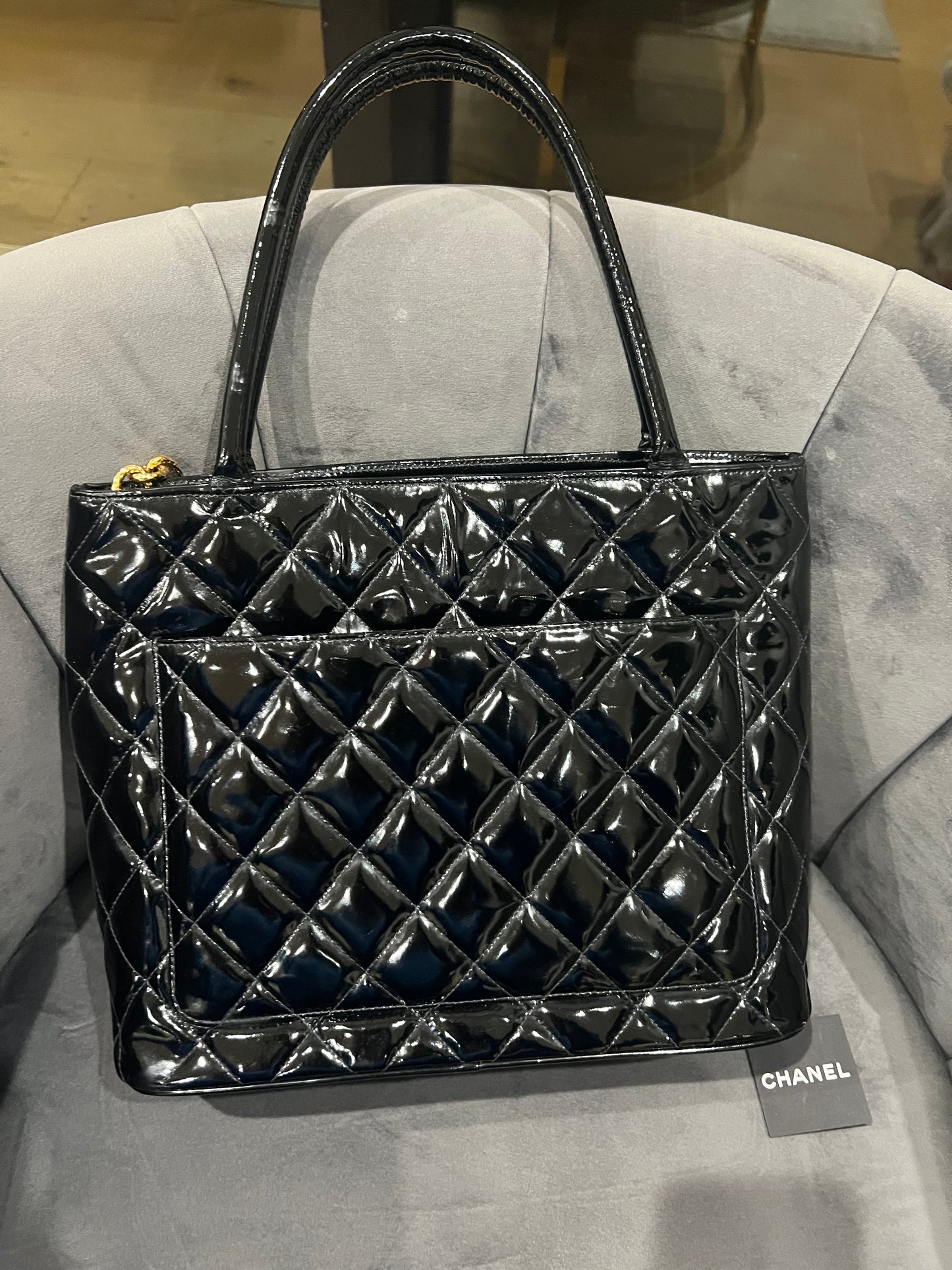 Chanel Medallion Tote Patent Black