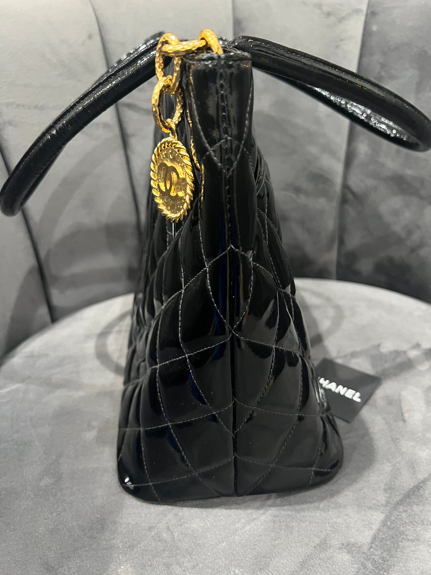 Chanel Medallion Tote Patent Black
