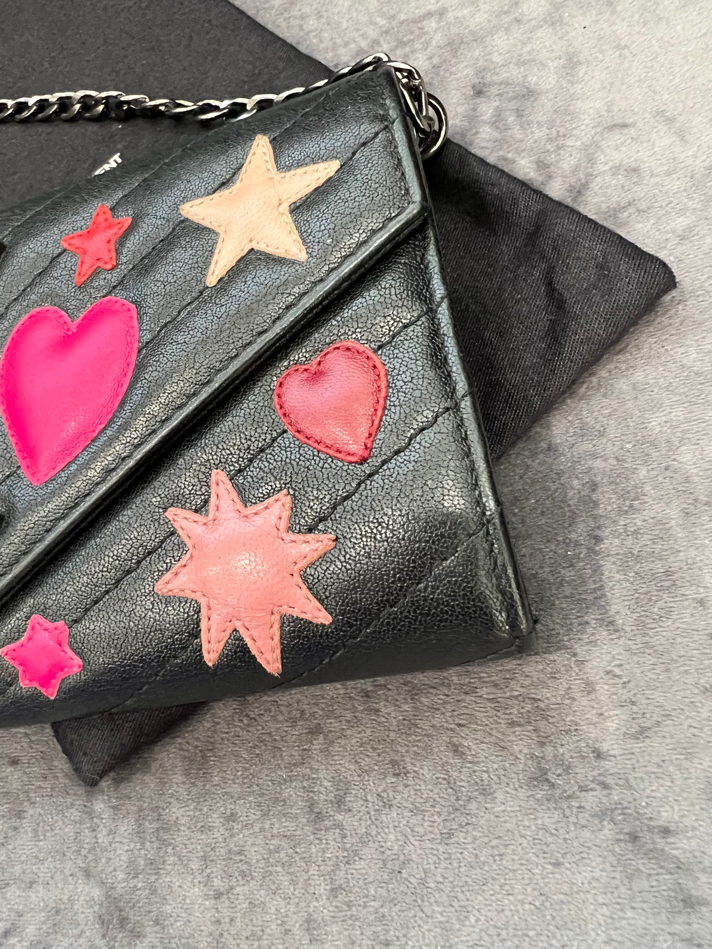 Rare YSL hearts envelope flap wallet on chain