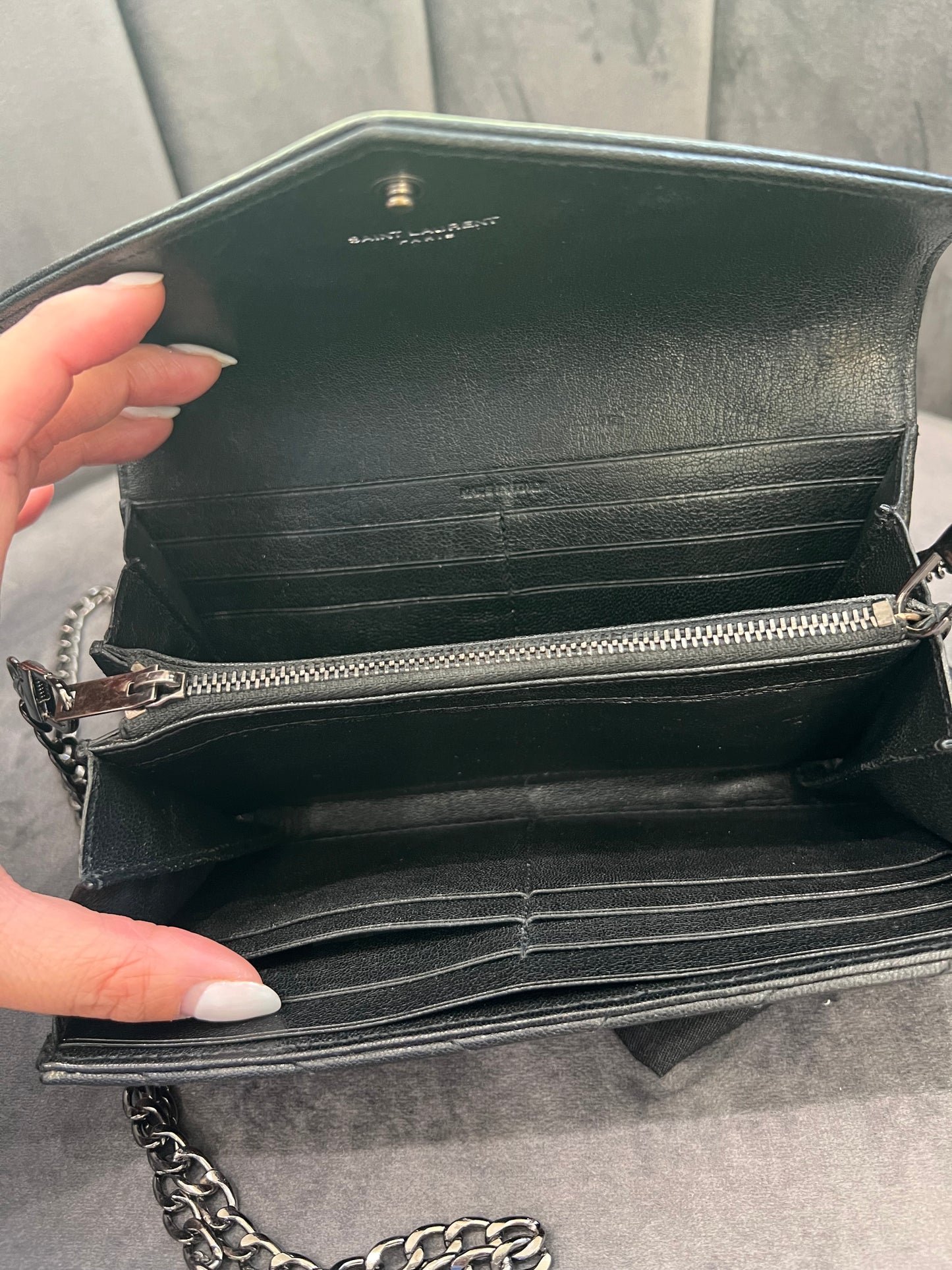 Rare YSL hearts envelope flap wallet on chain