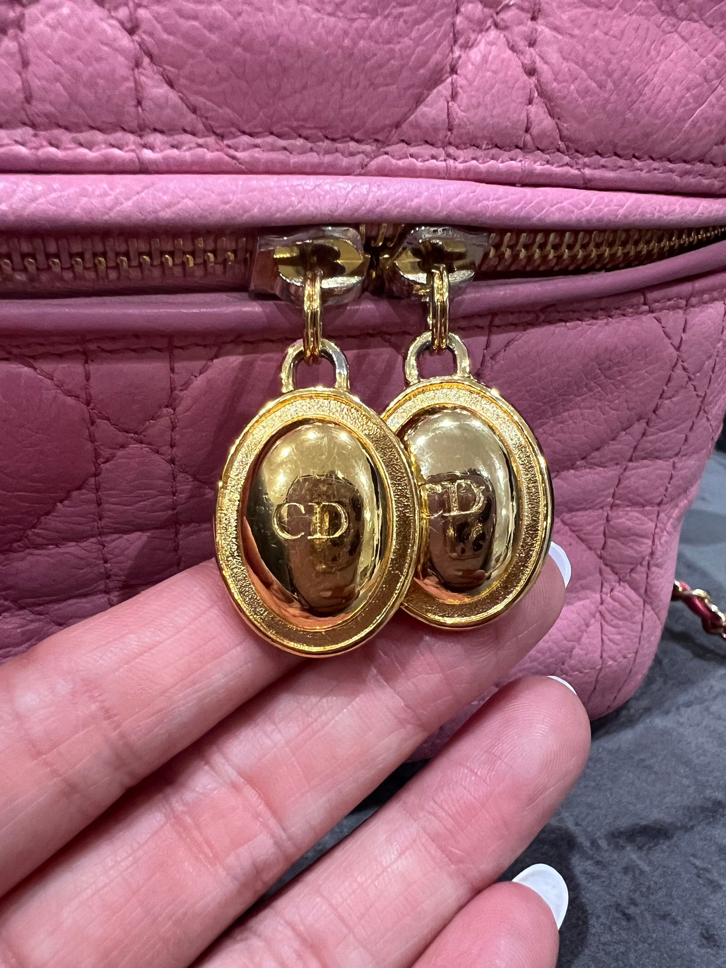 Vintage Christian Dior Cannage Lambskin Vanity