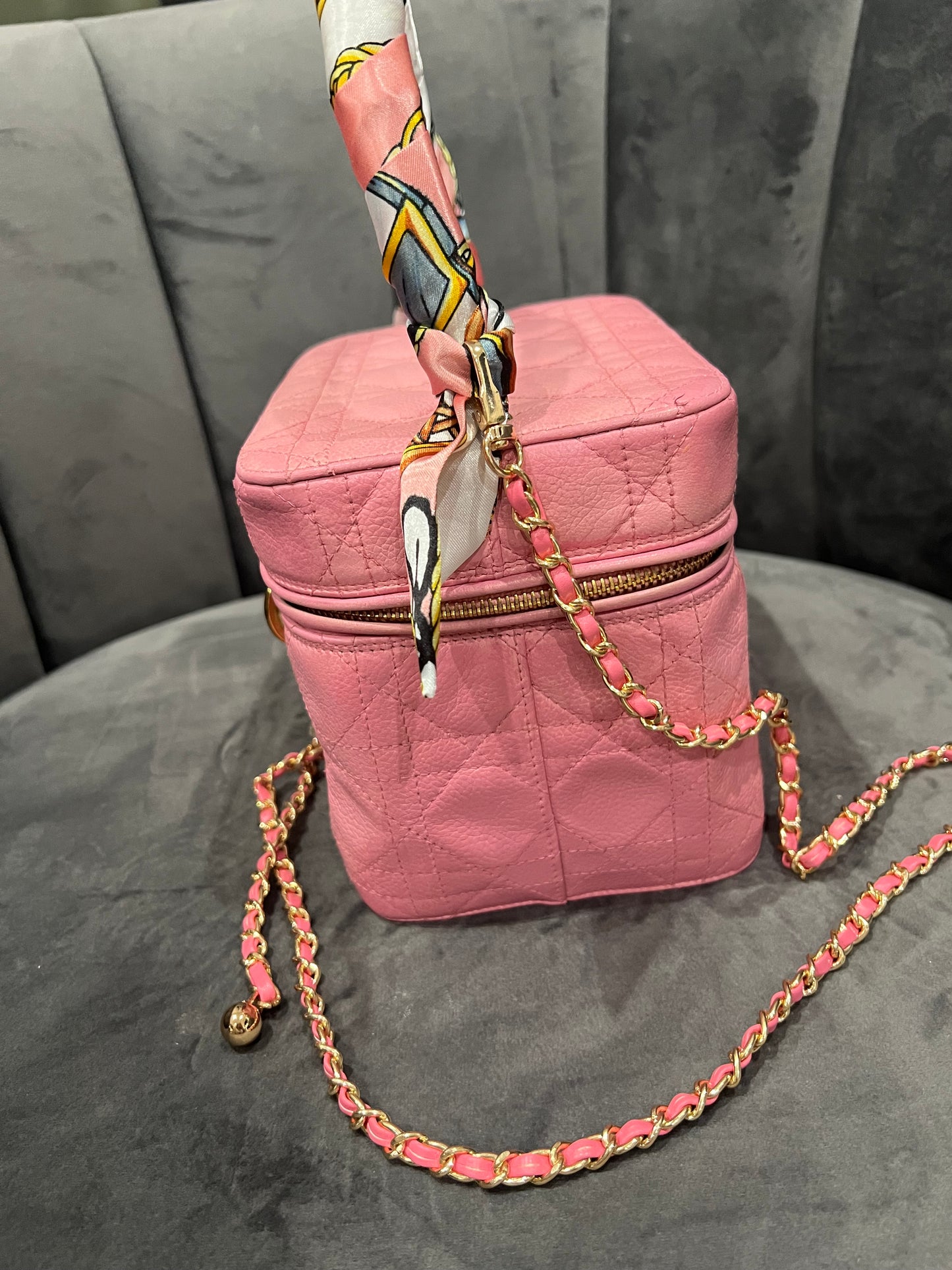 Vintage Christian Dior Cannage Lambskin Vanity