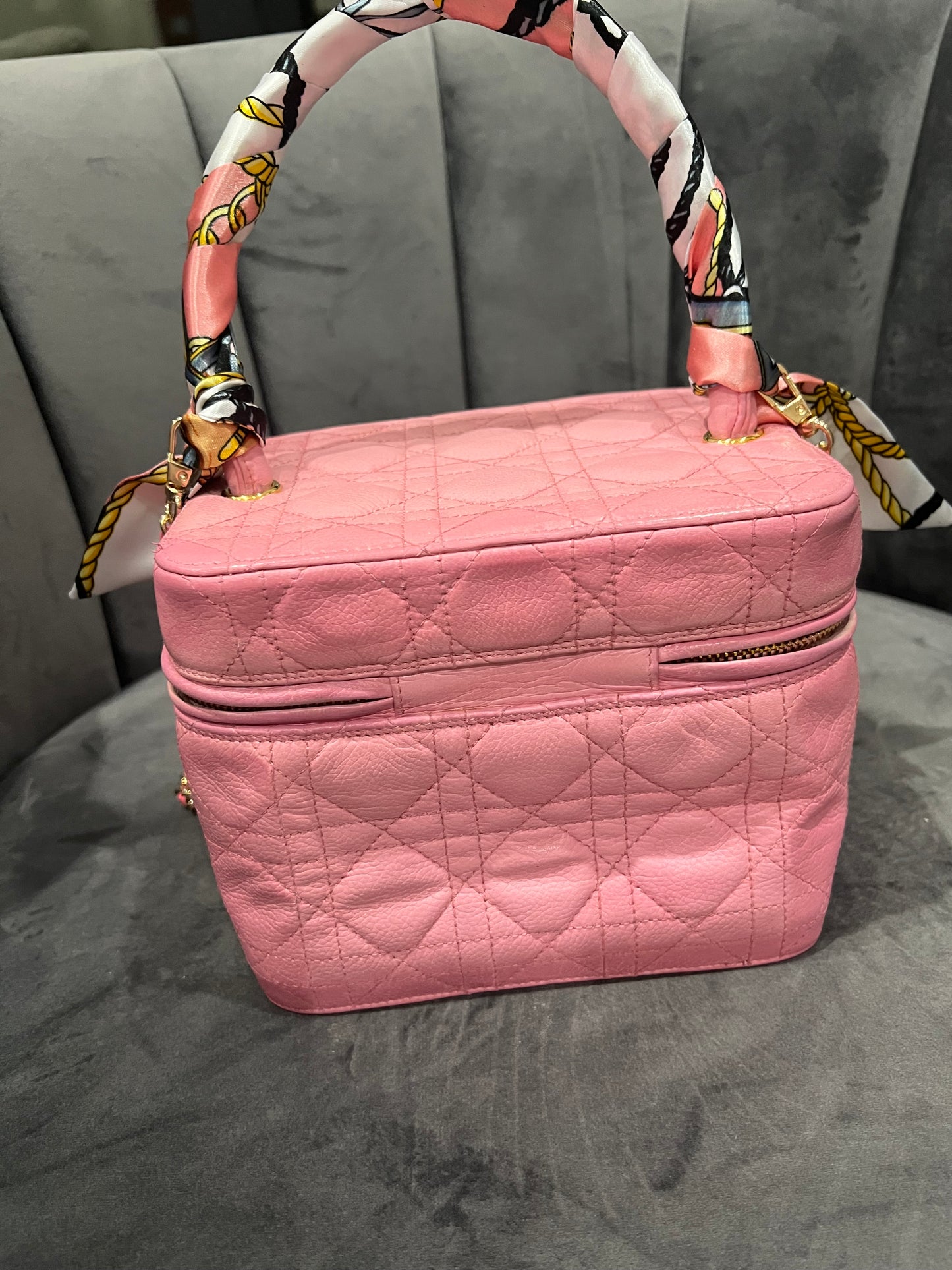 Vintage Christian Dior Cannage Lambskin Vanity
