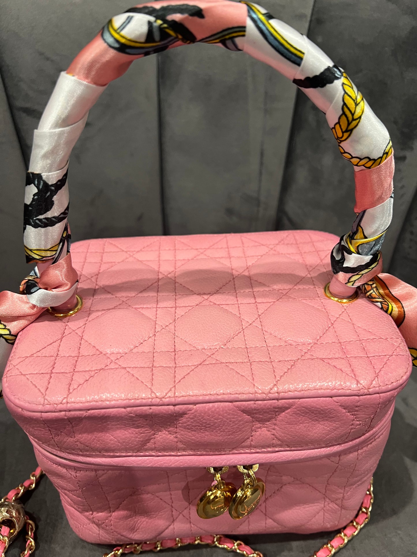 Vintage Christian Dior Cannage Lambskin Vanity