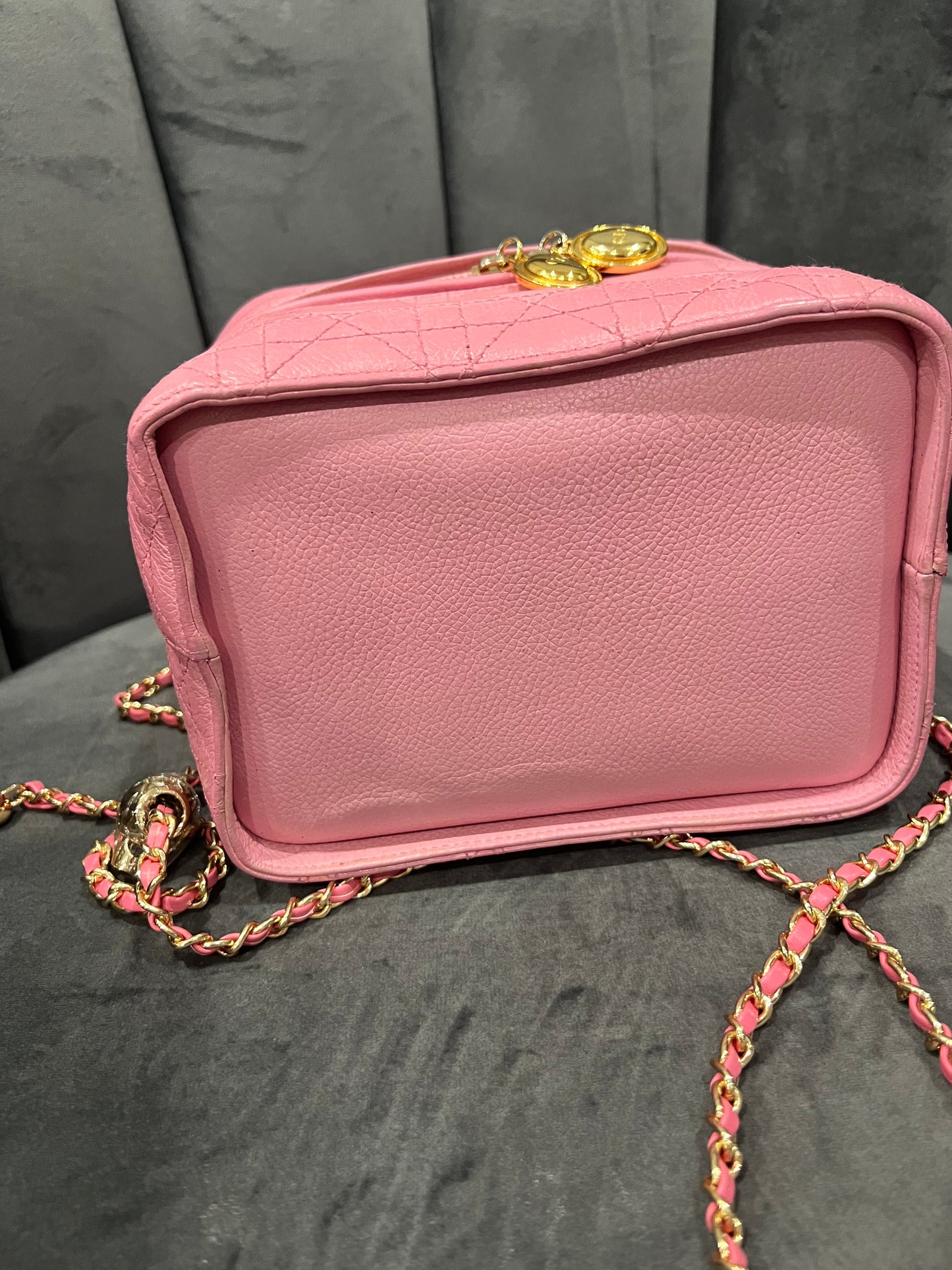 Vintage Christian Dior Cannage Lambskin Vanity