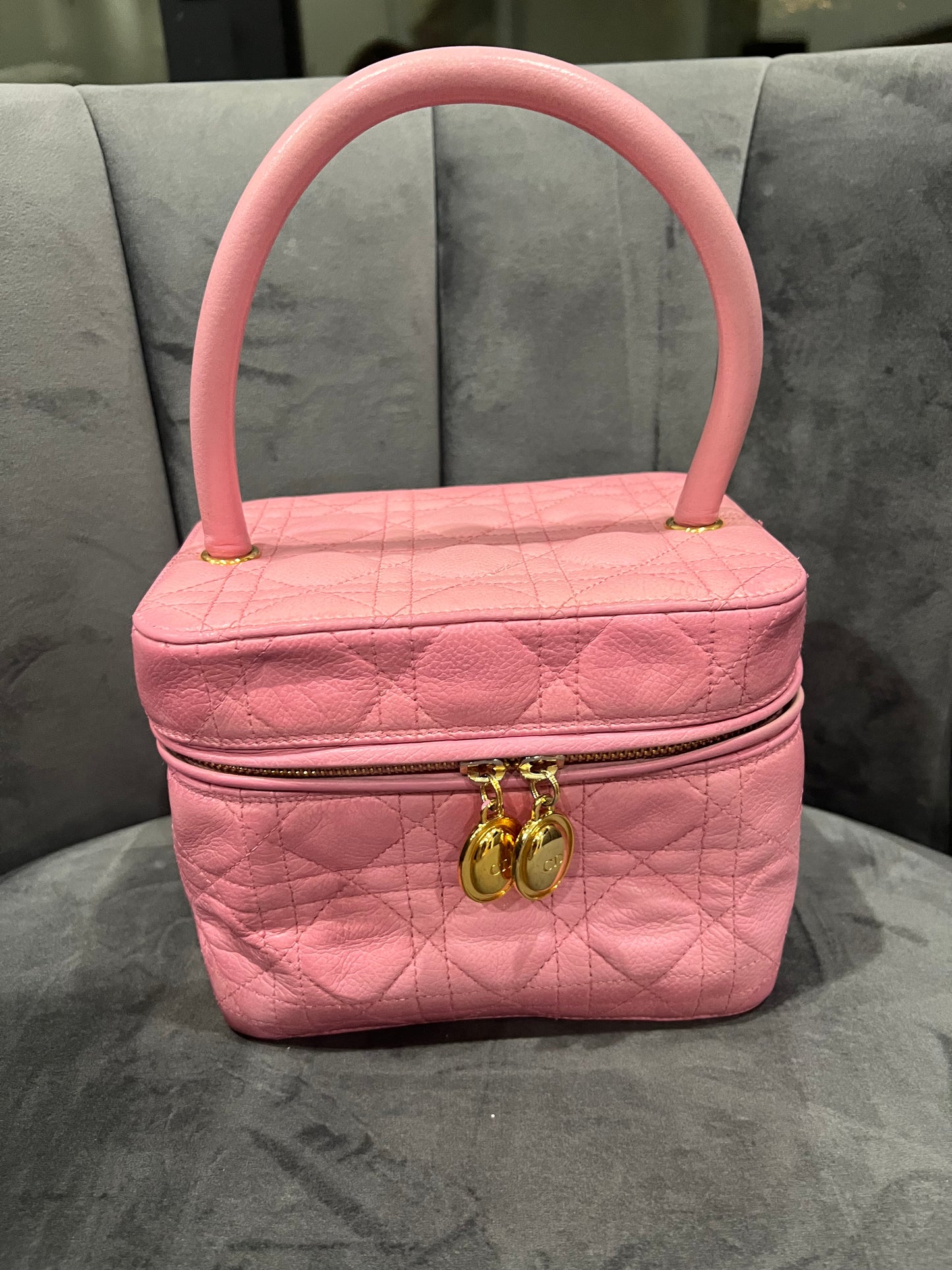 Vintage Christian Dior Cannage Lambskin Vanity