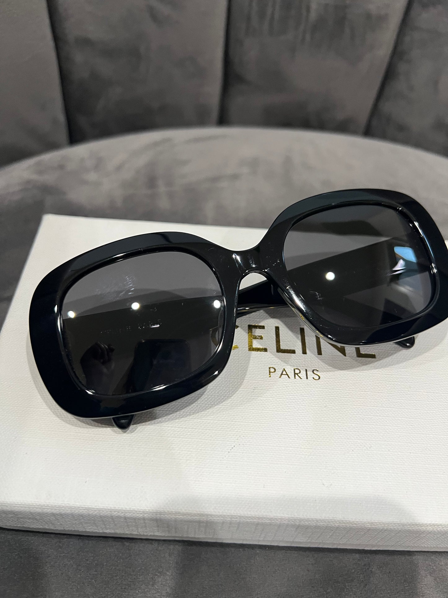 Celine Black Sunglasses with Triomphe Gold Accent