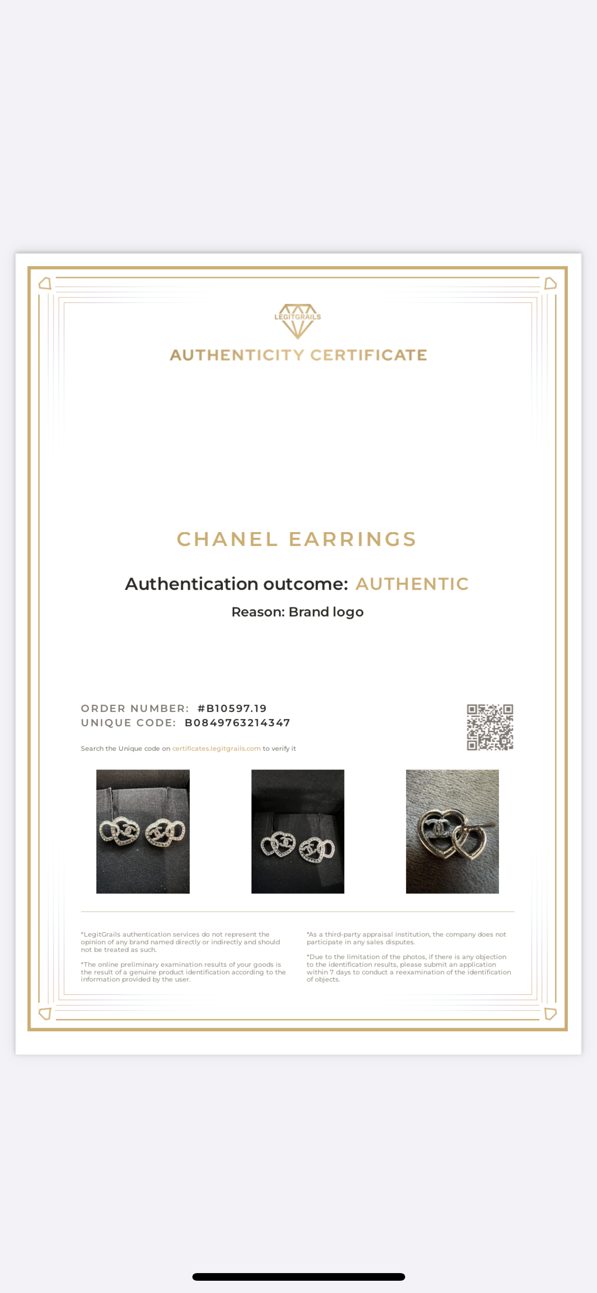Chanel double heart earrings