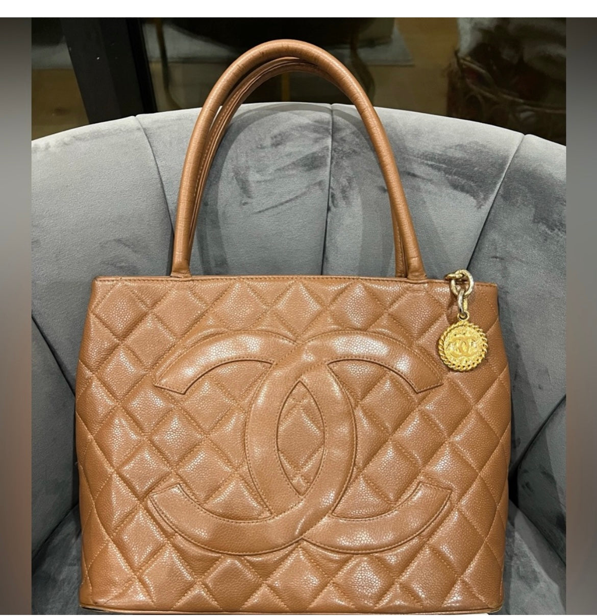 Chanel Caviar Quilted Medallion Tote Bag