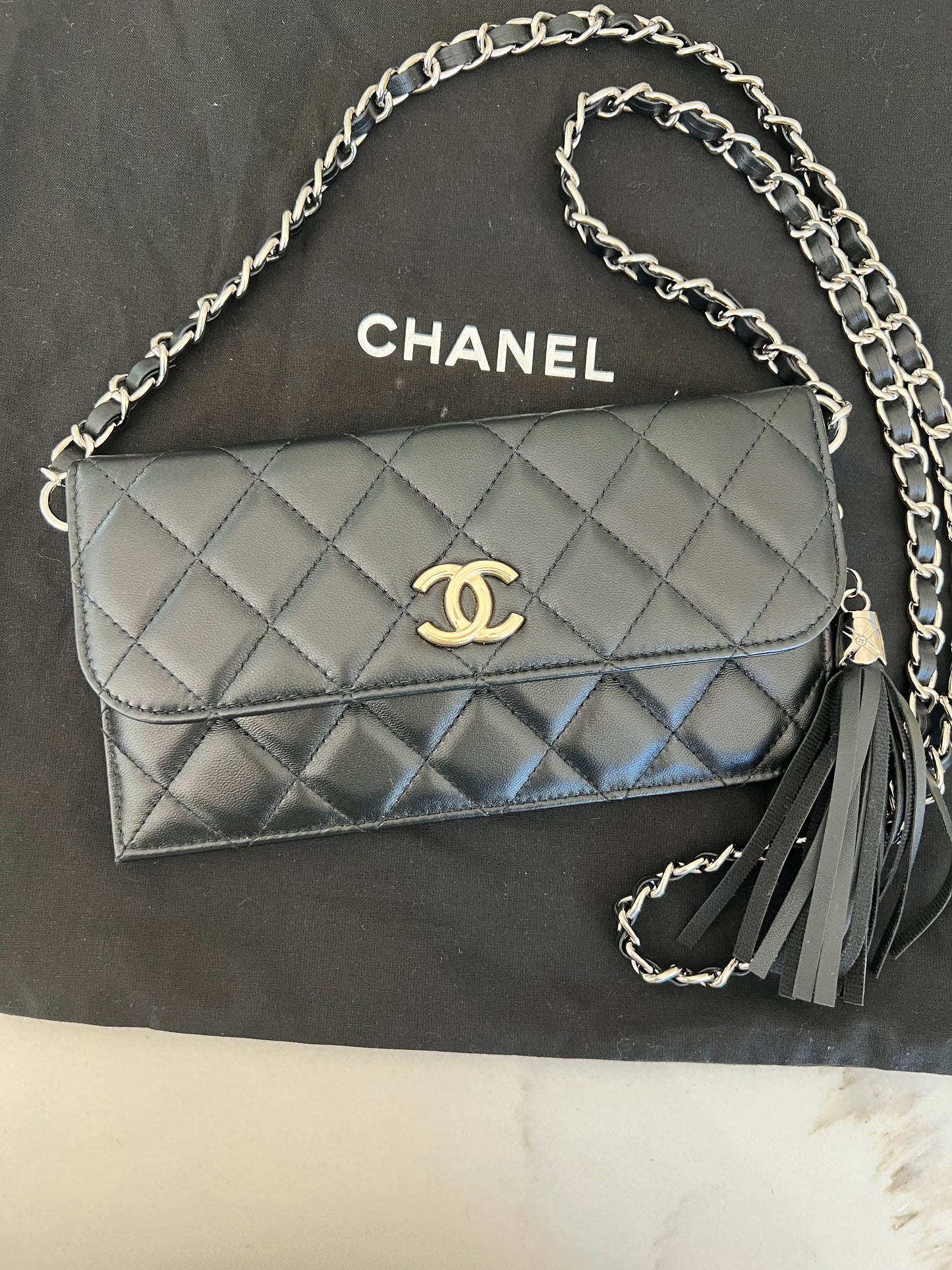 Chanel matelasse quilted clutch