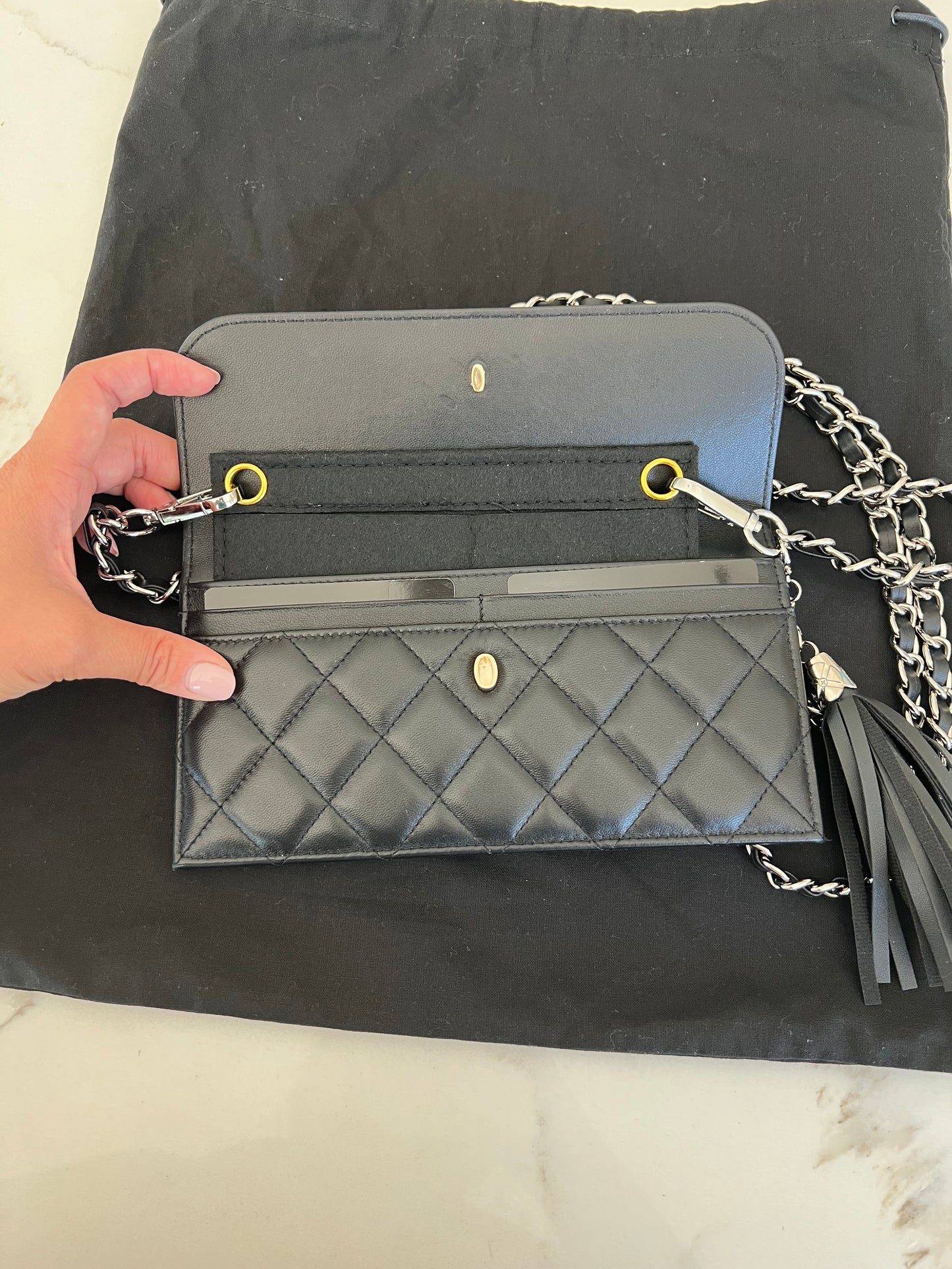 Chanel matelasse quilted clutch
