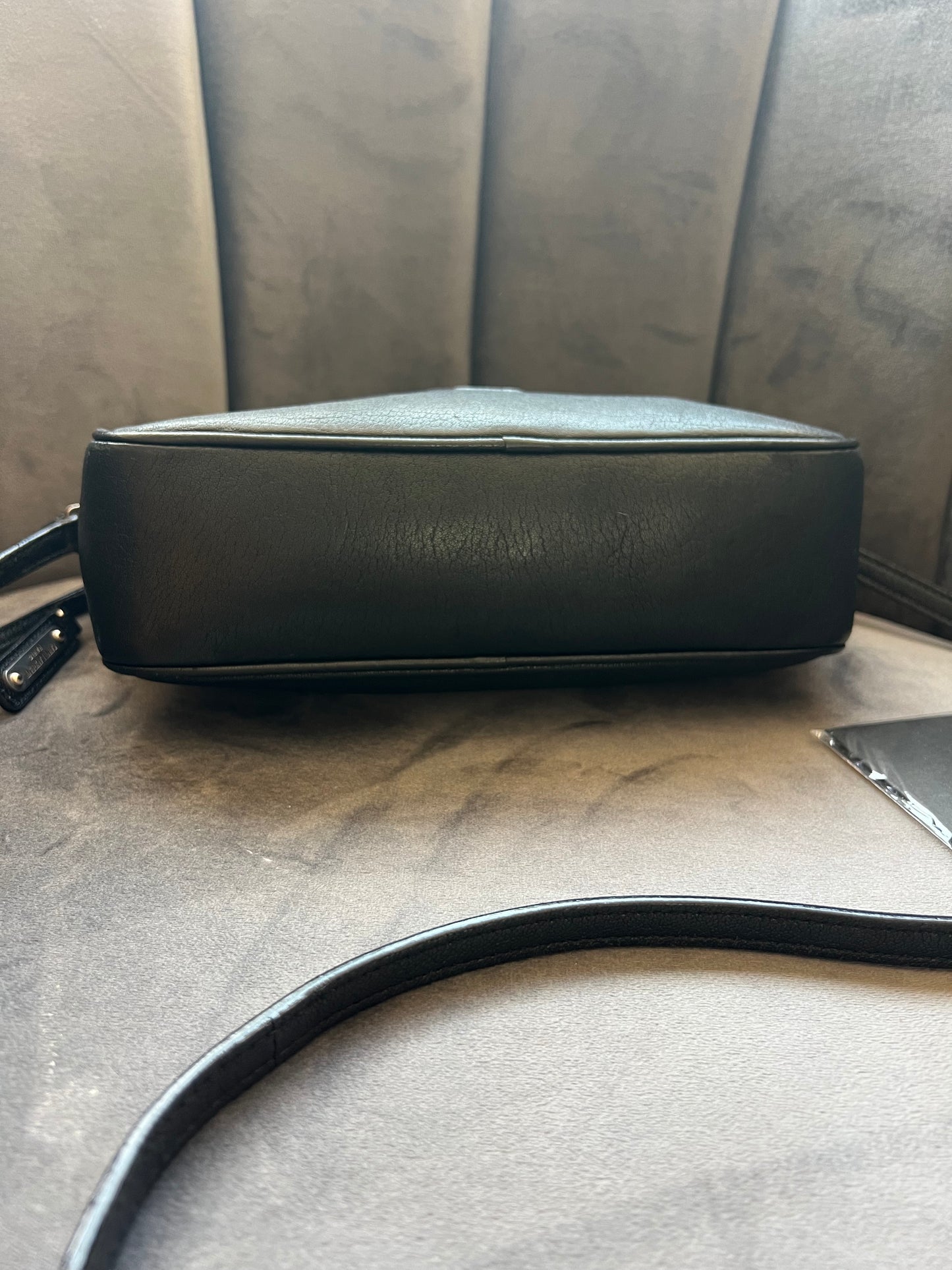 Yves Saint Laurent camera bag embossed black