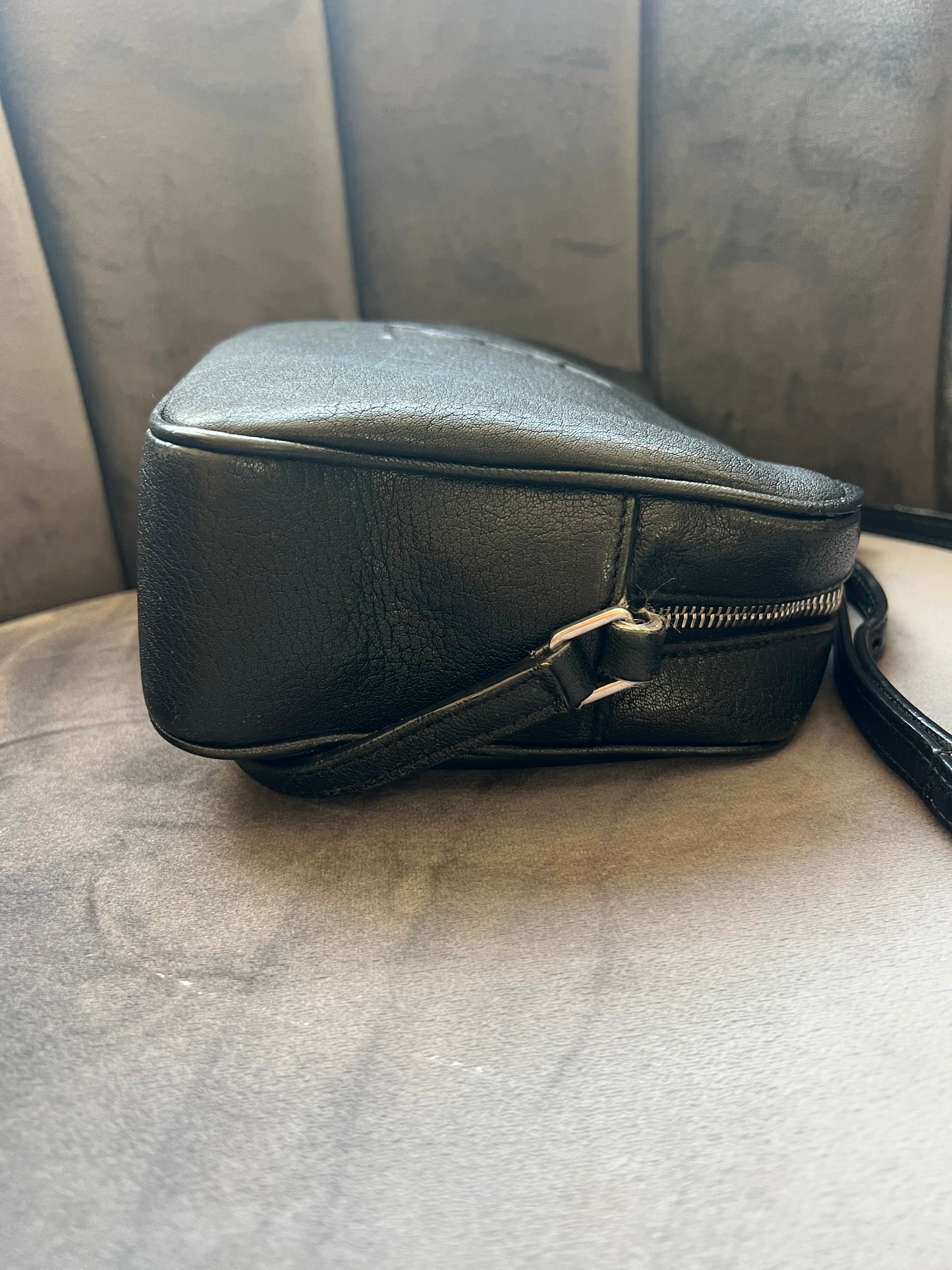 Yves Saint Laurent camera bag embossed black
