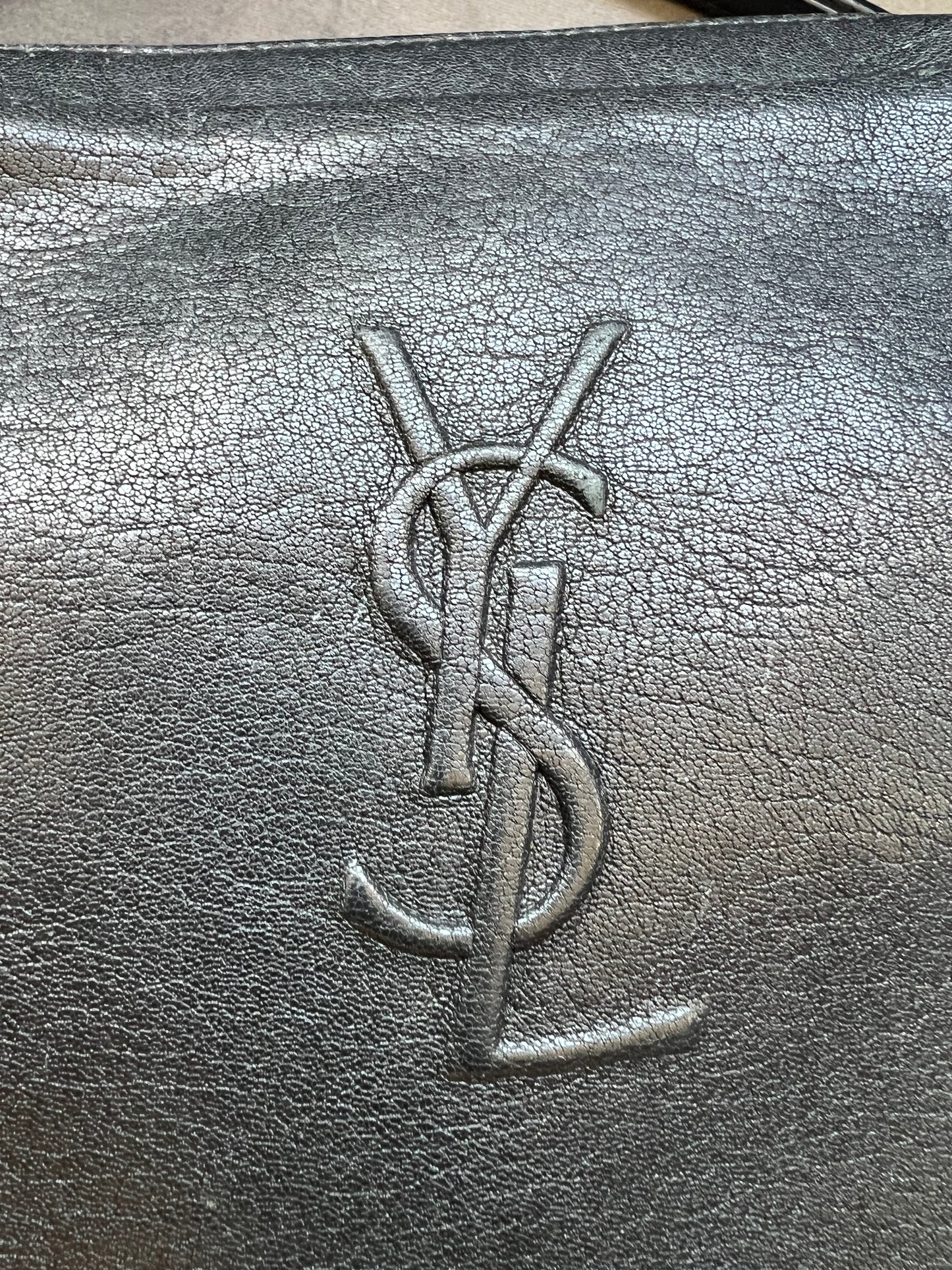 Yves Saint Laurent camera bag embossed black