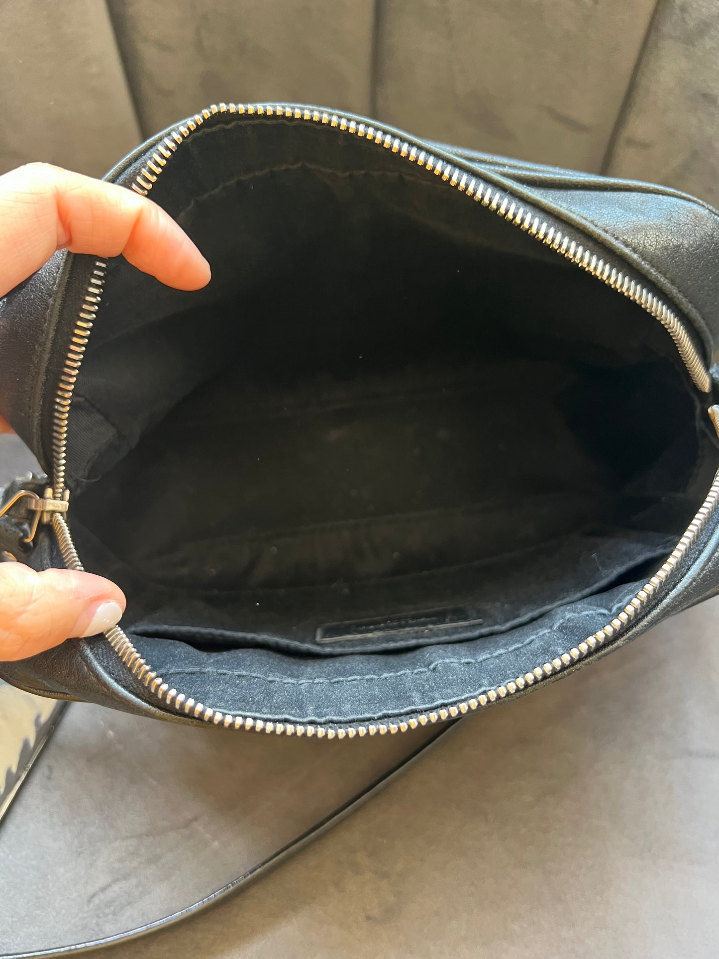 Yves Saint Laurent camera bag embossed black
