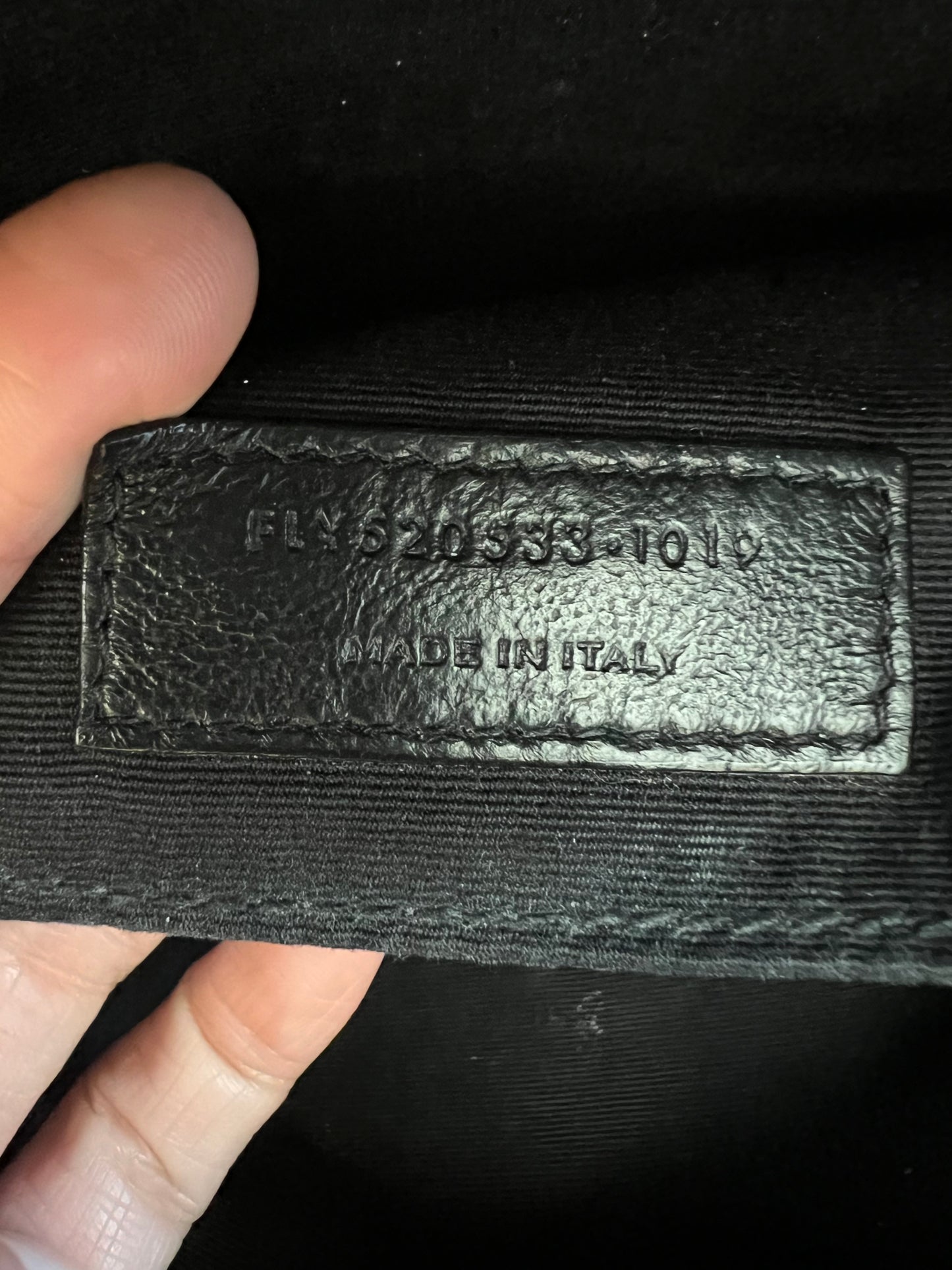 Yves Saint Laurent camera bag embossed black