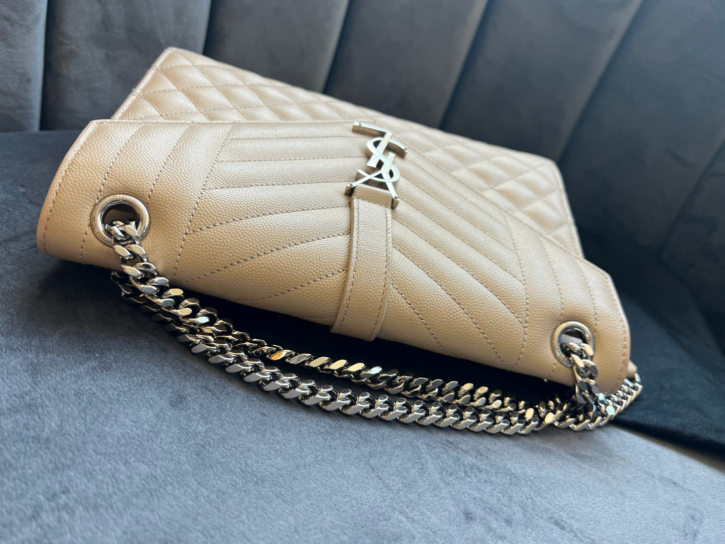 YSL medium envelope flap mixed matelasse bag