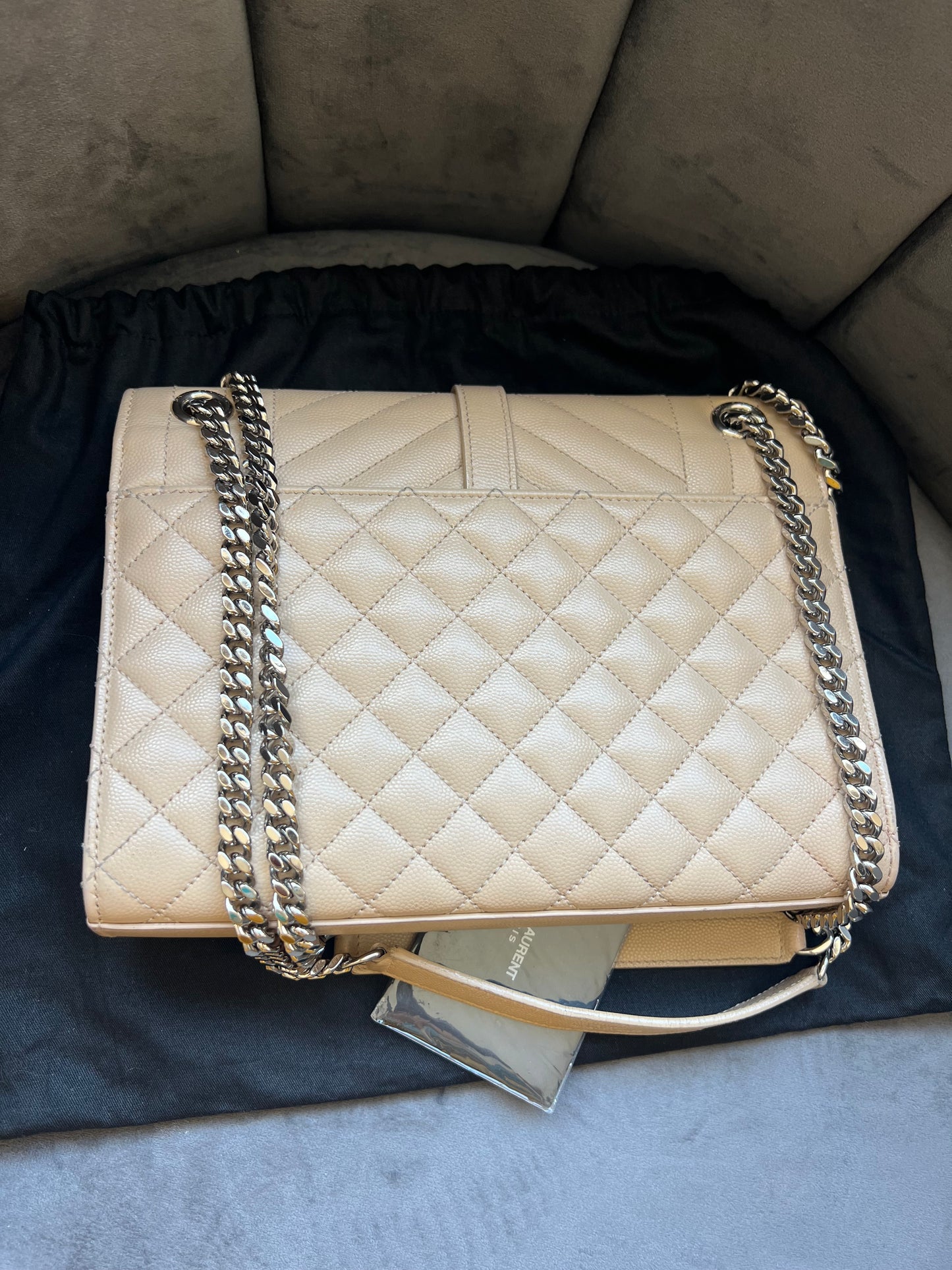 YSL medium envelope flap mixed matelasse bag