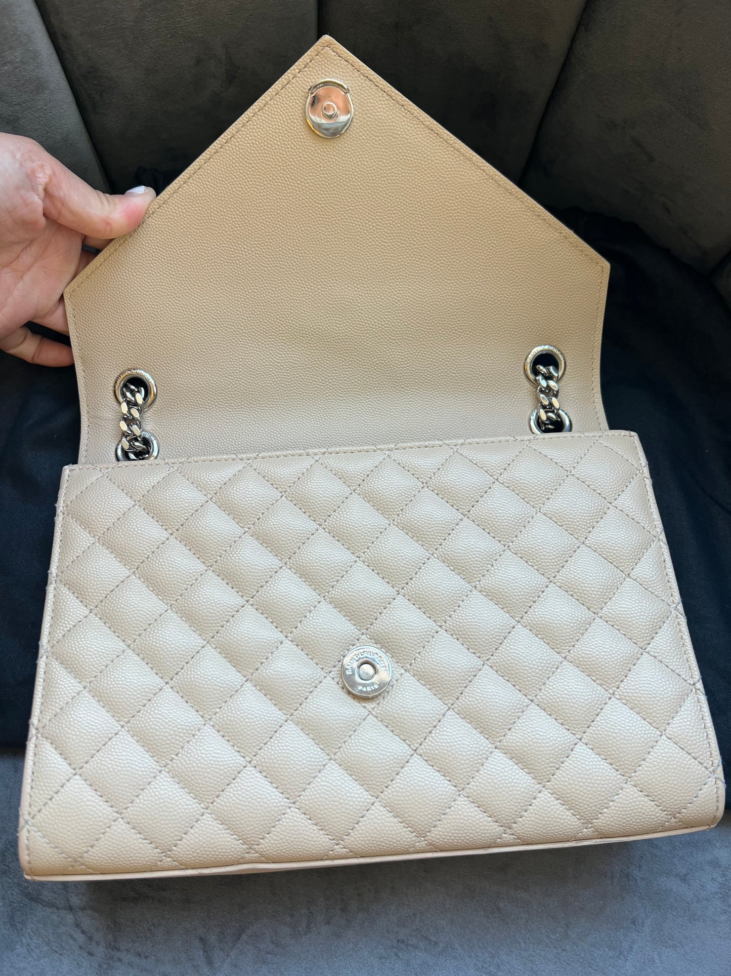 YSL medium envelope flap mixed matelasse bag