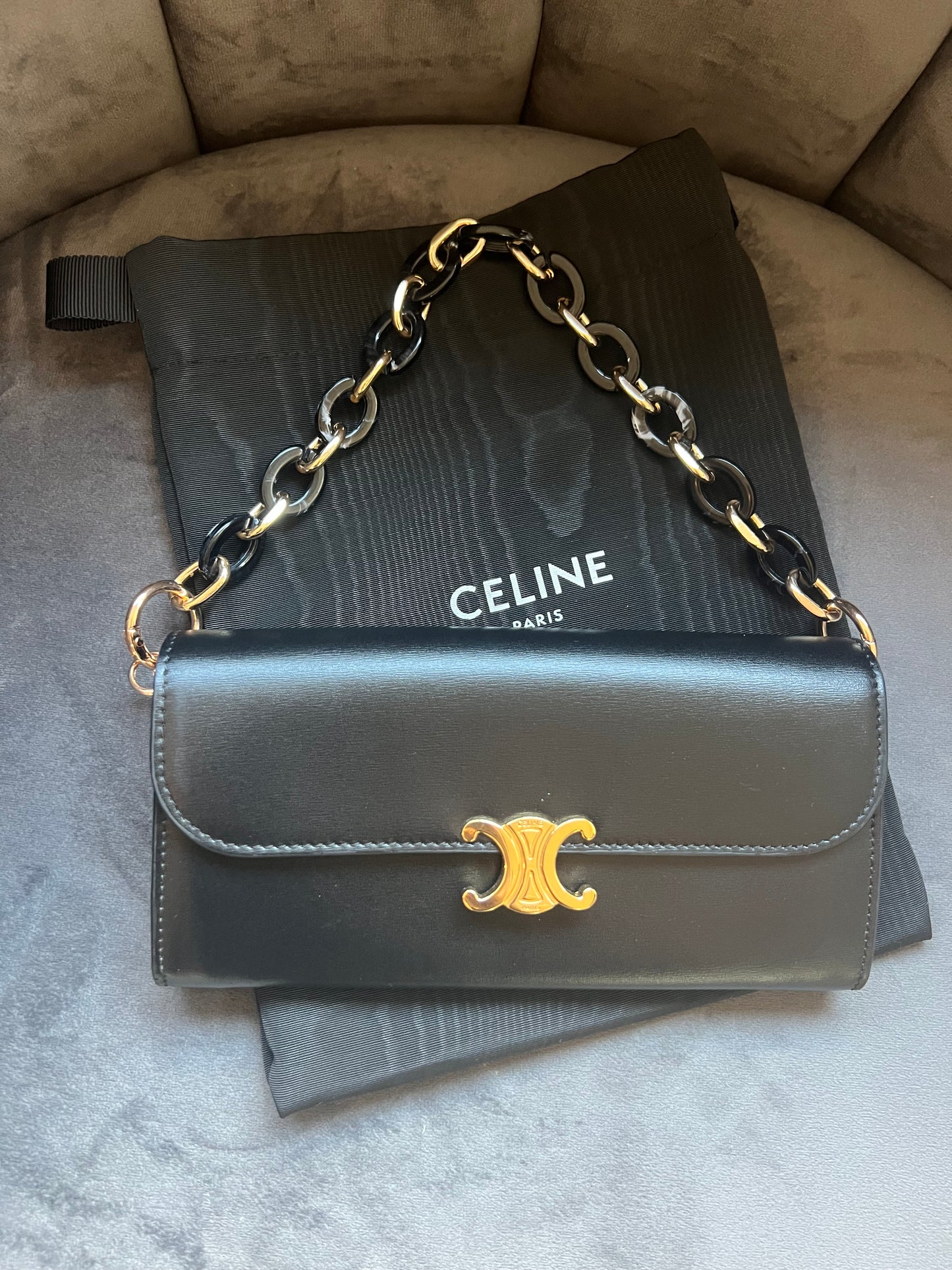 Celine Triomphe wallet on chain