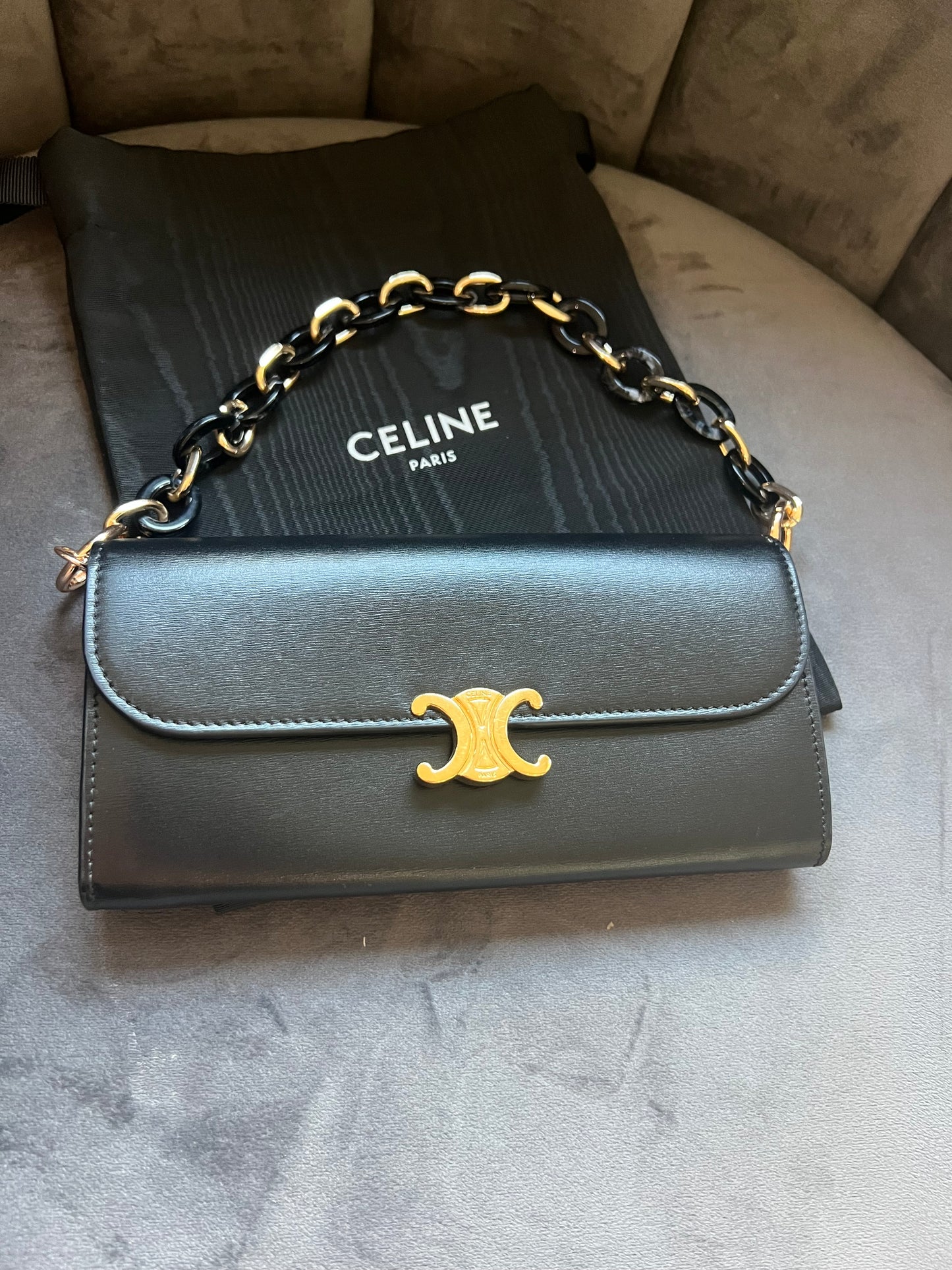 Celine Triomphe wallet on chain