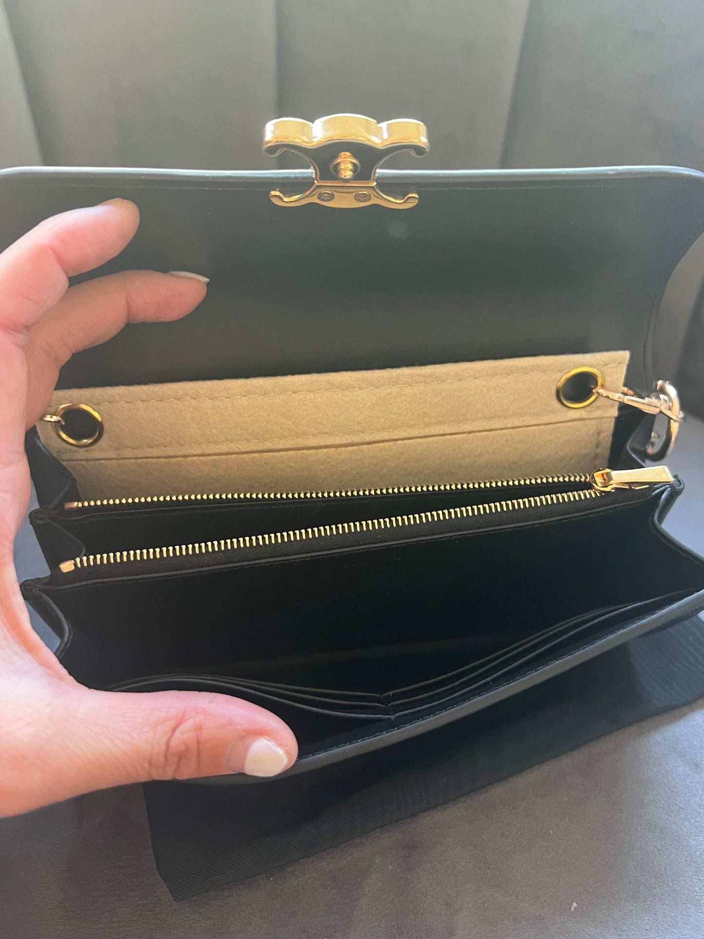 Celine Triomphe wallet on chain