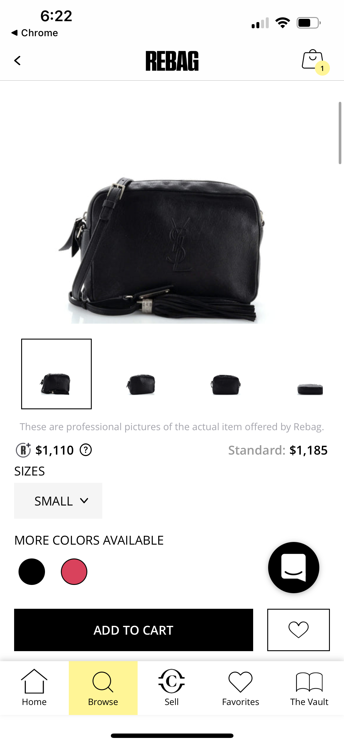 Yves Saint Laurent camera bag embossed black