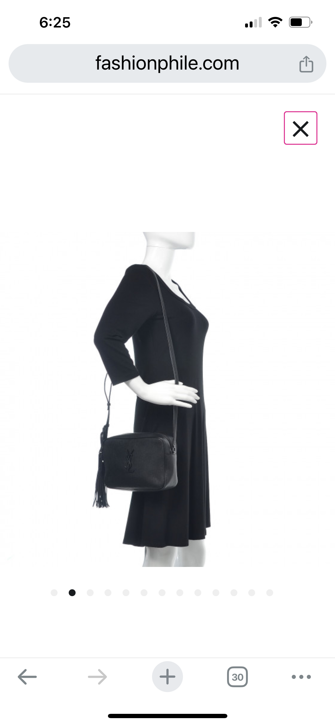 Yves Saint Laurent camera bag embossed black