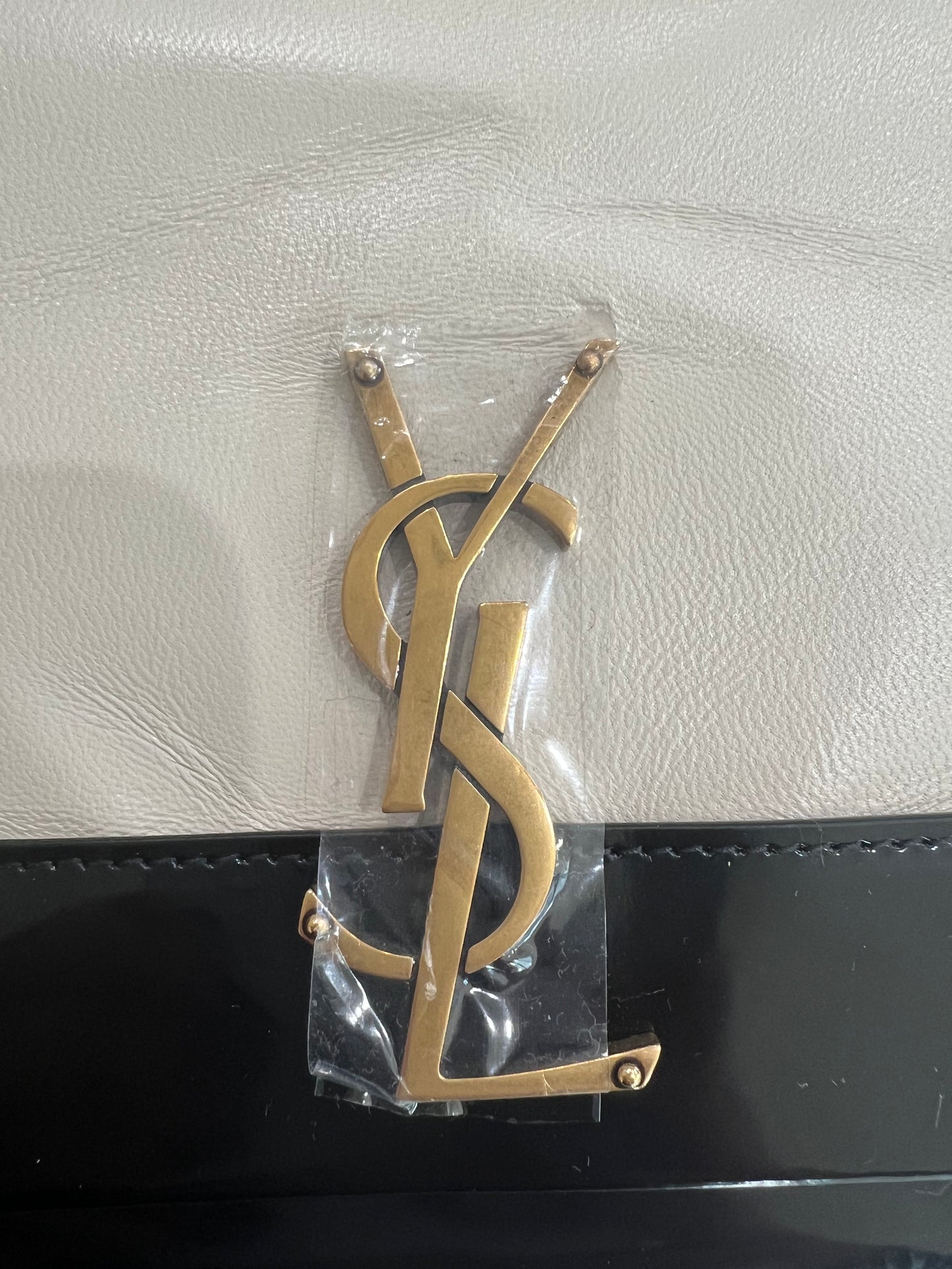 YSL Flap Two Tone Napa Pouch Wristlet