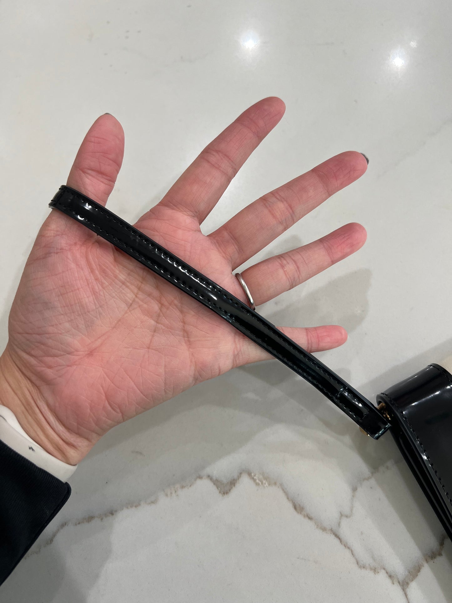 YSL Flap Two Tone Napa Pouch Wristlet