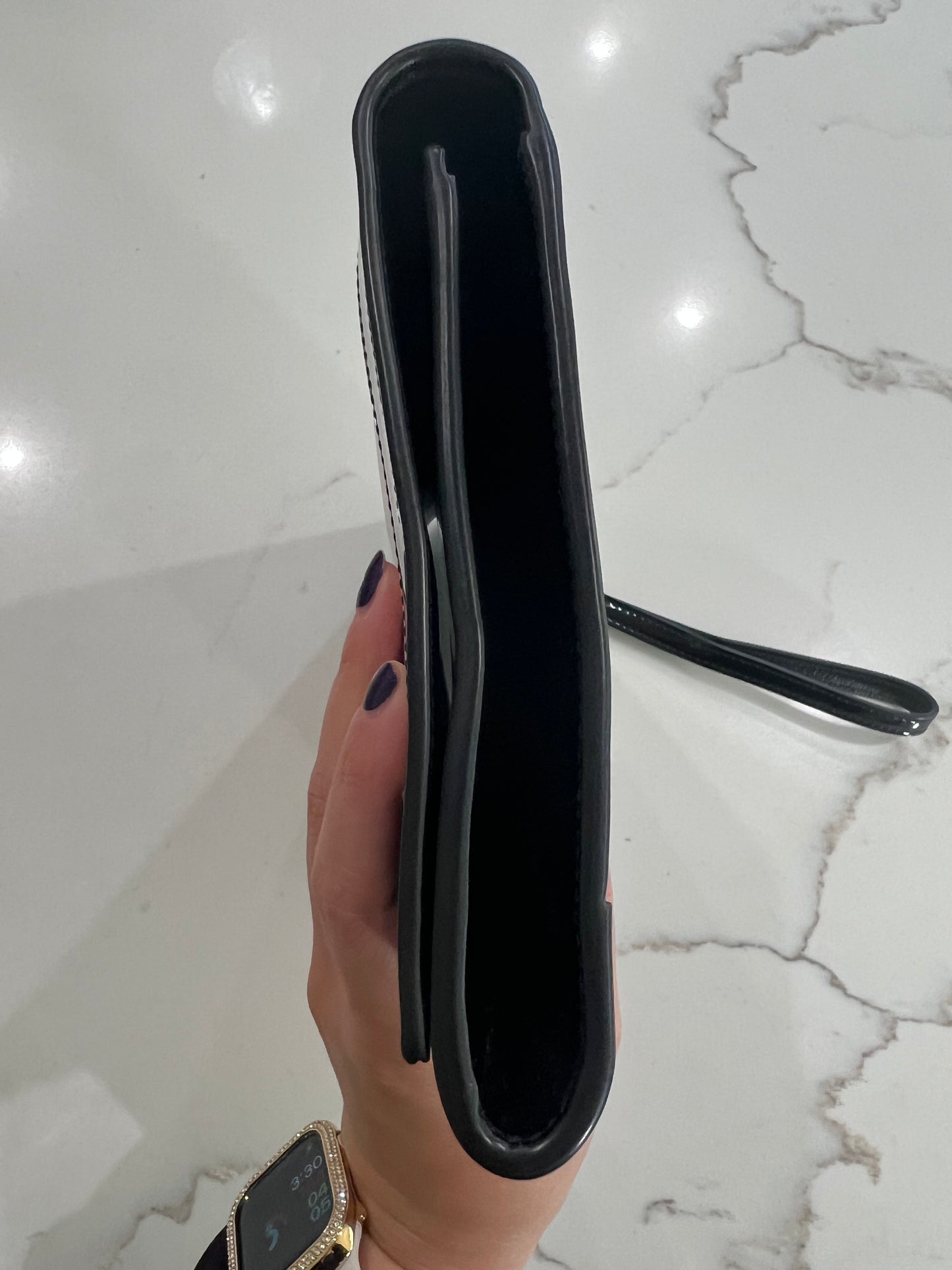YSL Flap Two Tone Napa Pouch Wristlet
