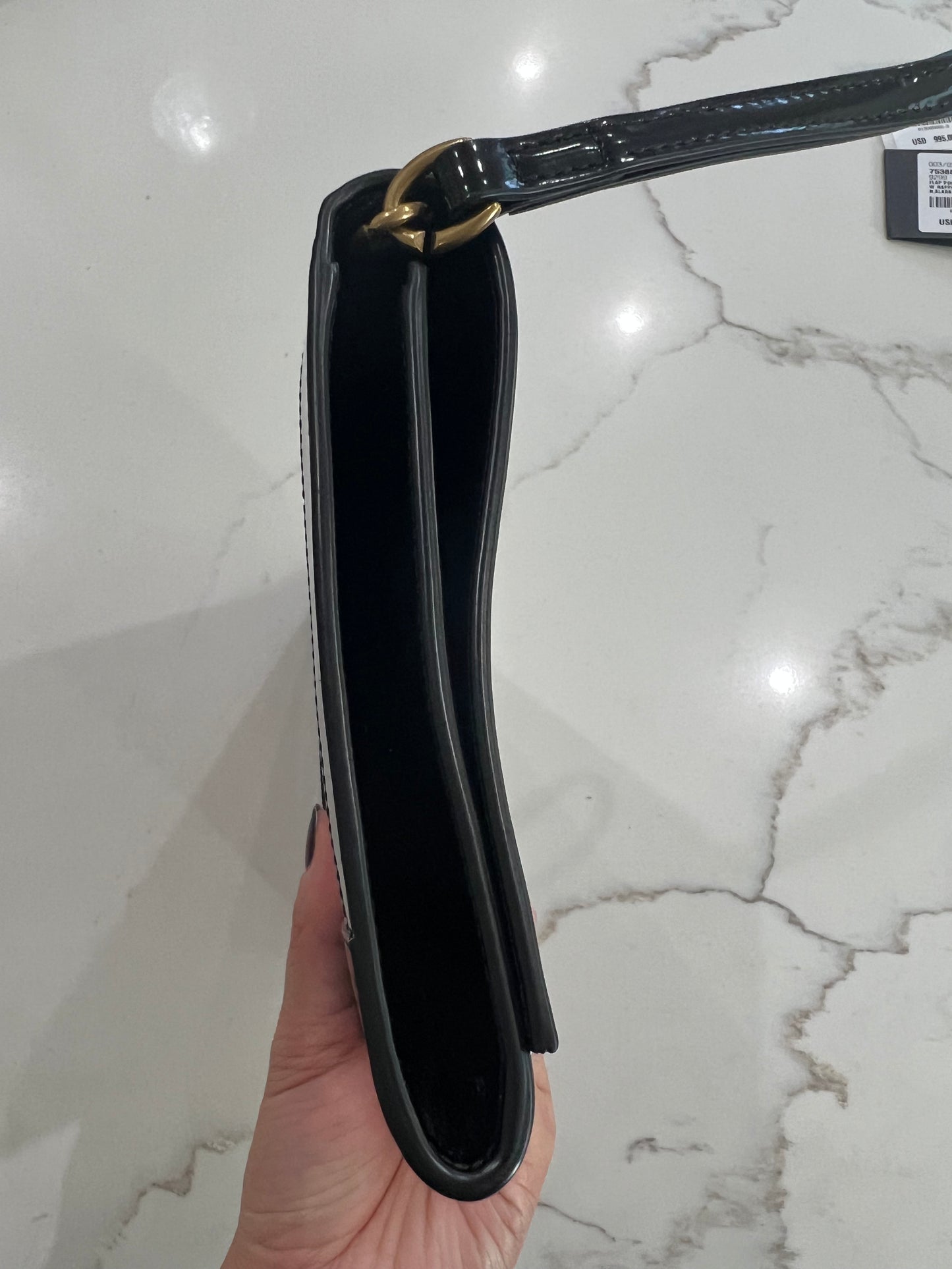 YSL Flap Two Tone Napa Pouch Wristlet