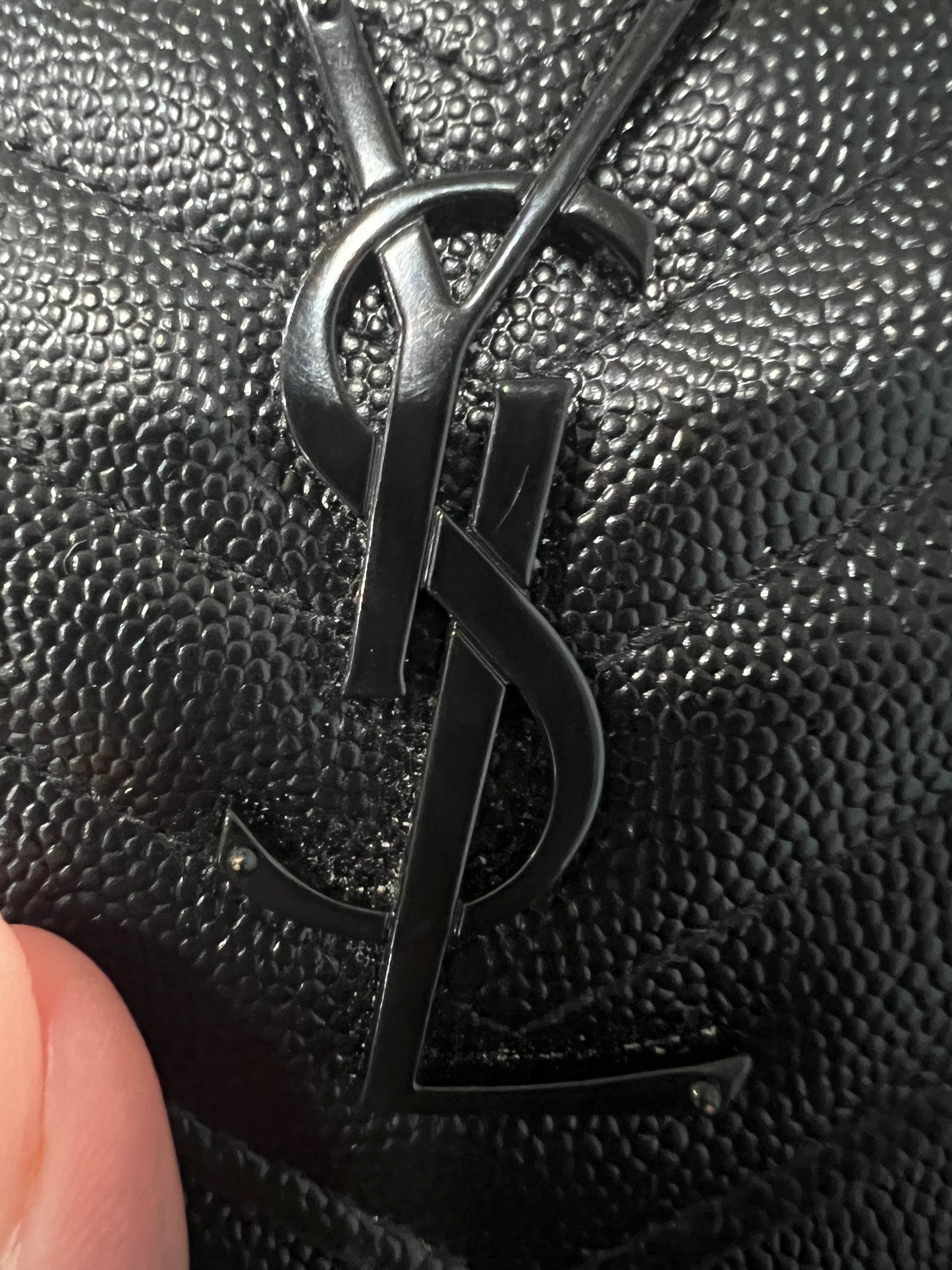 YSL cassandre all black wallet on chain
