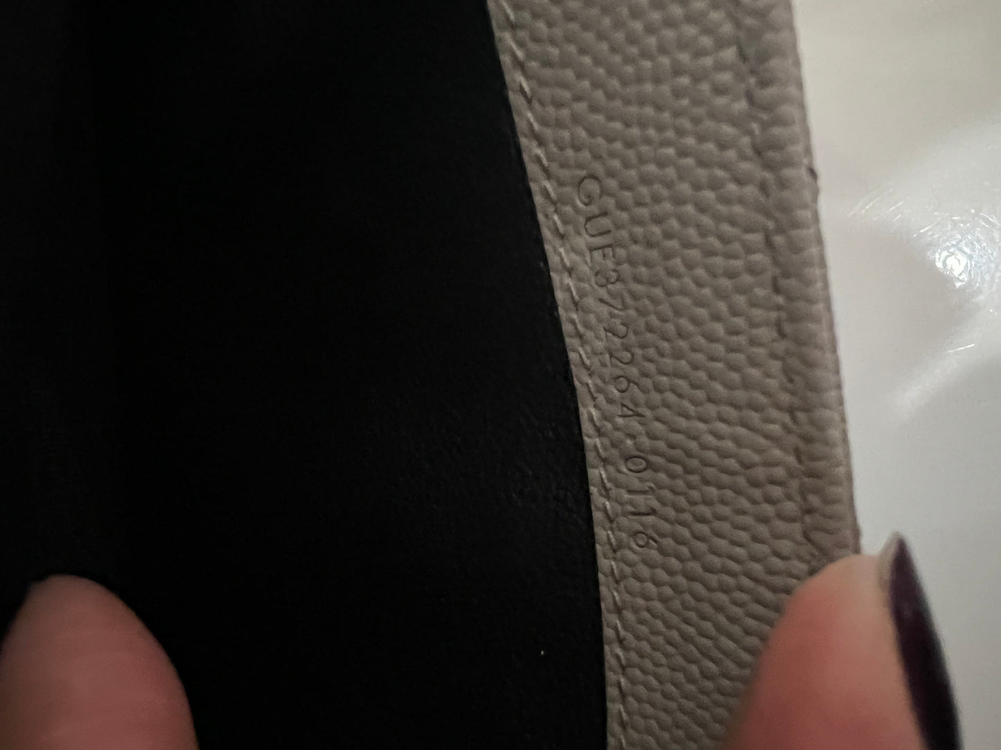 Grey YSL monogram wallet on chain