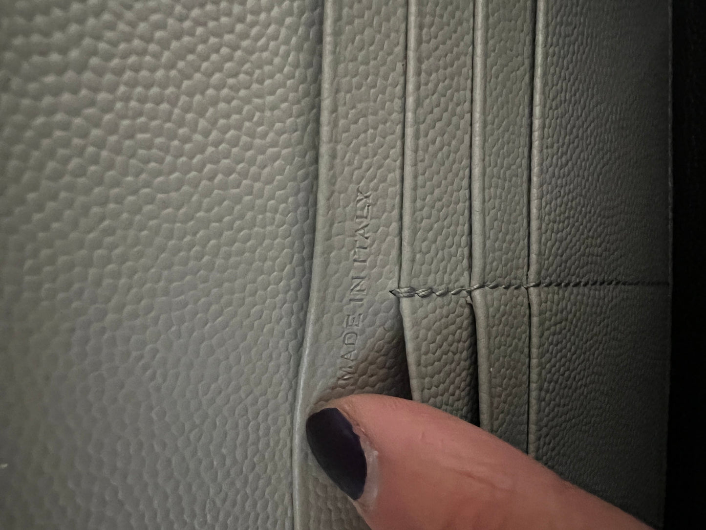 Grey YSL monogram wallet on chain