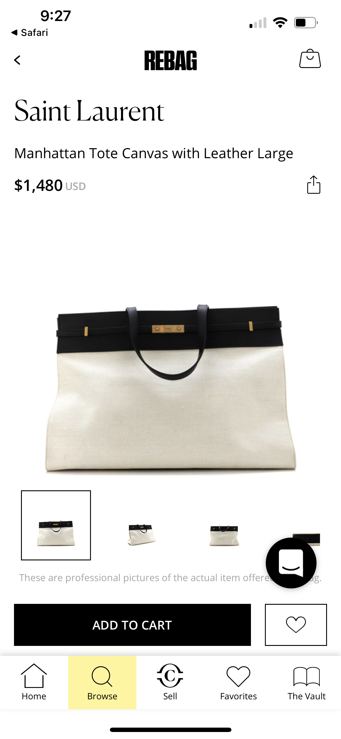 YSL Manhattan canvas tote beige and black