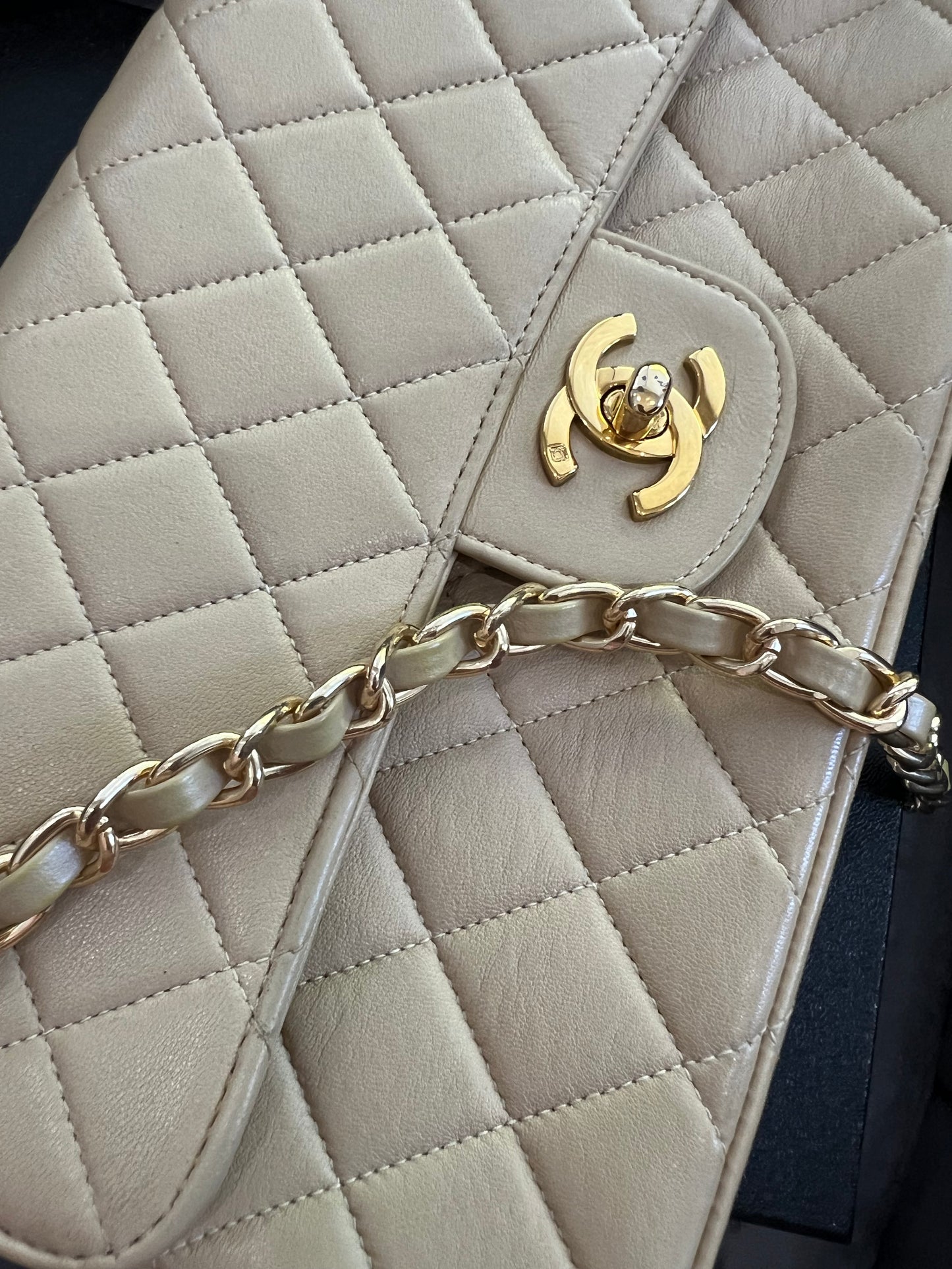 Rare Vintage Chanel Kelly top handle bag 24k Gold Hardware
