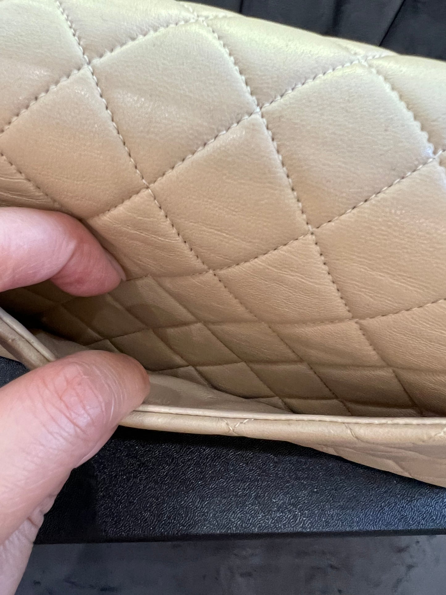 Rare Vintage Chanel Kelly top handle bag 24k Gold Hardware