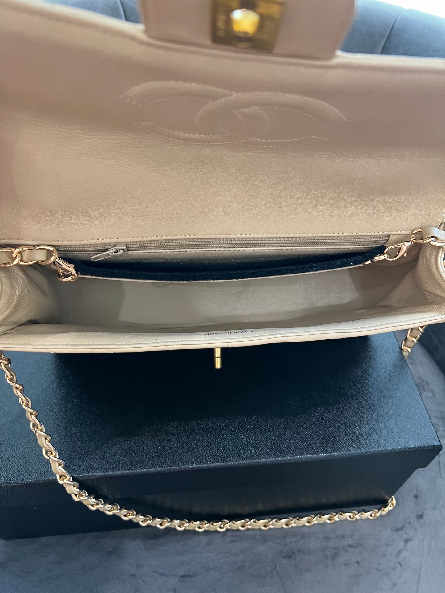 Rare Vintage Chanel Kelly top handle bag 24k Gold Hardware